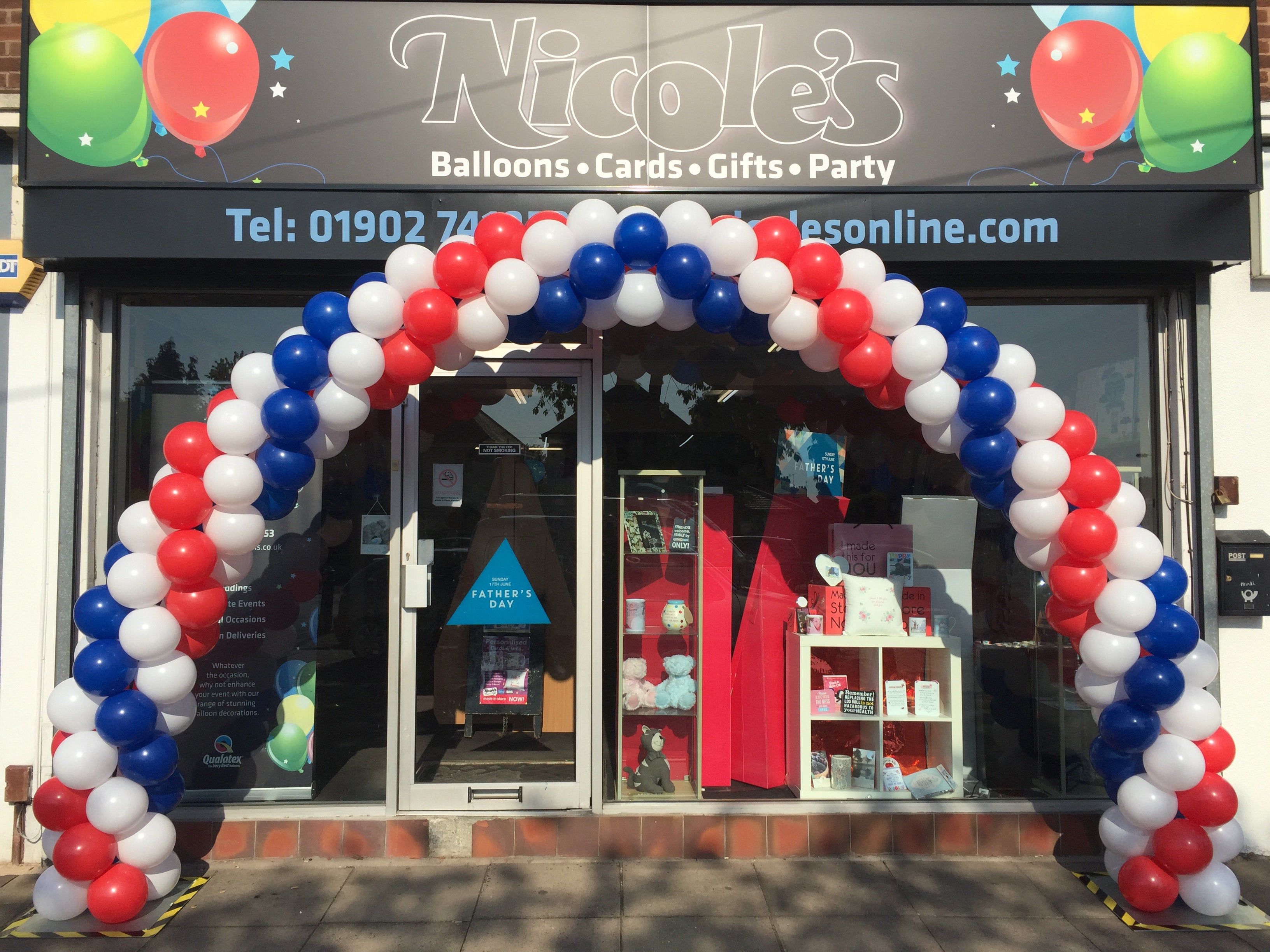 Outside Nicole's Balloons, Cards, Gifts & Party Shop Wolverhampton. Click & Collect Available