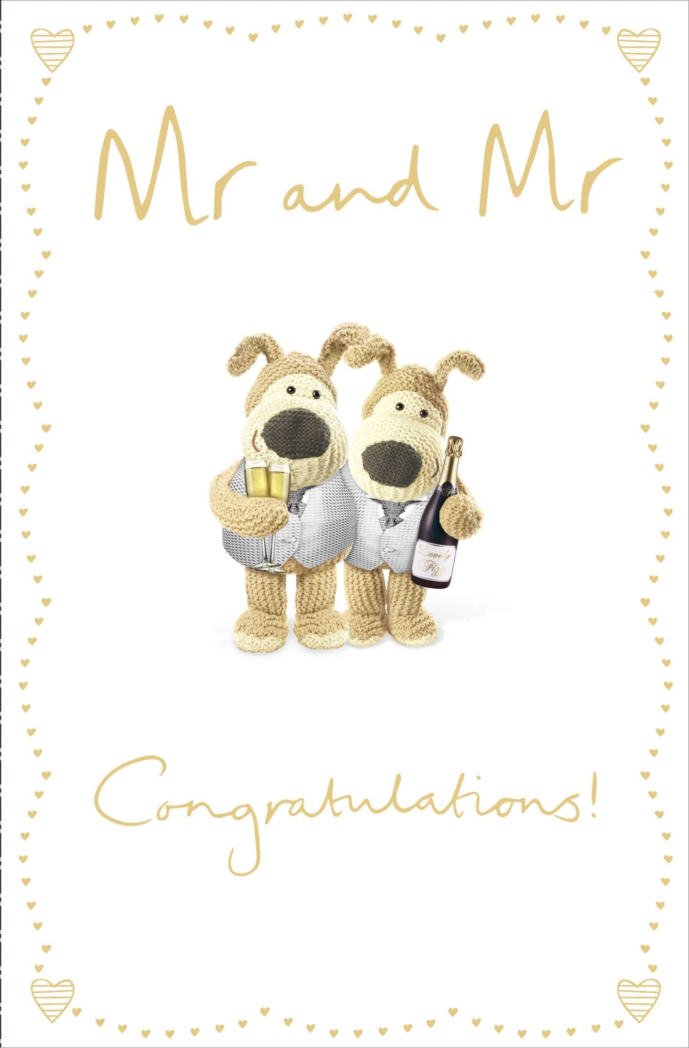 Front of Mr & Mr Wedding Congratulations Greetings Card
