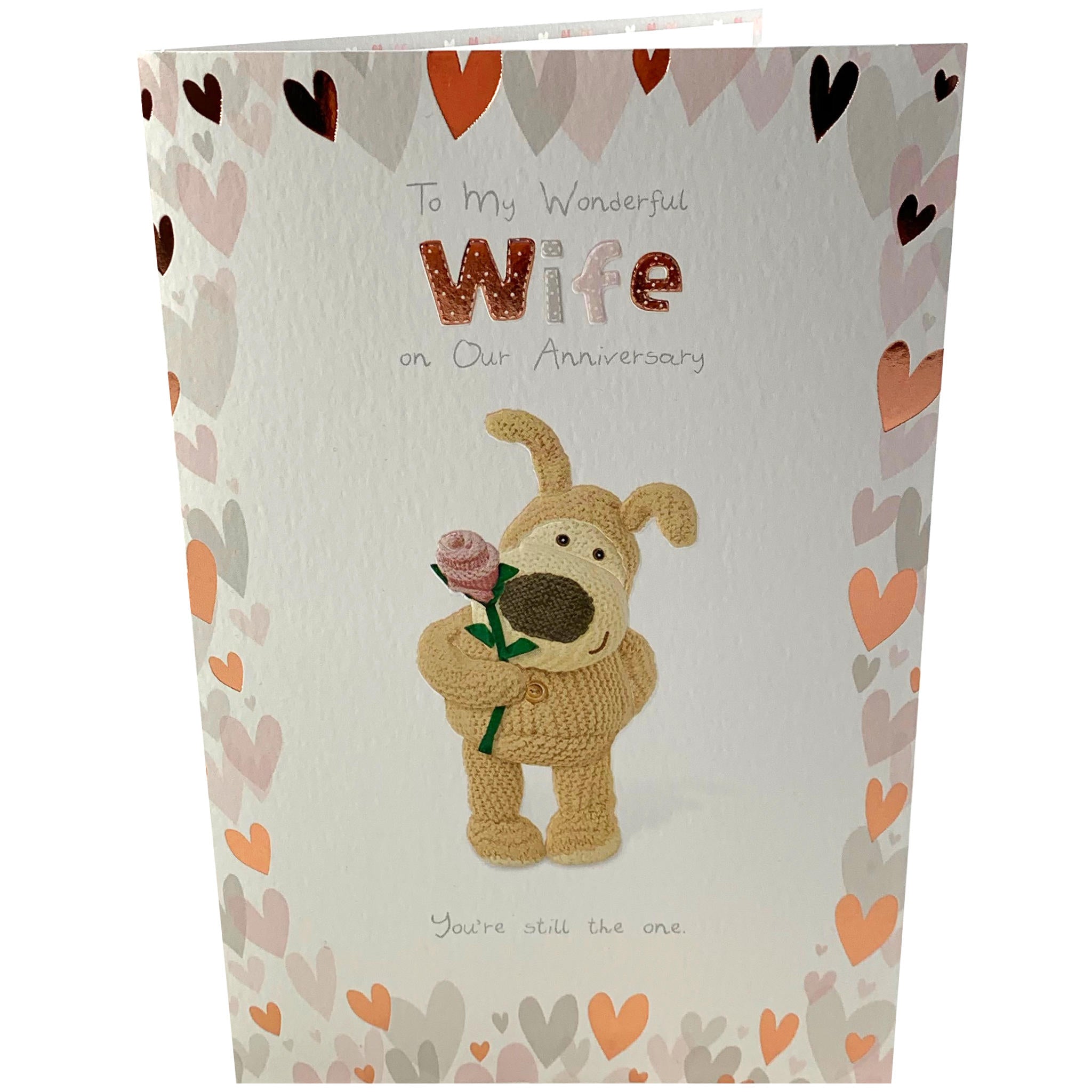 Another photo of Anniversary Wife Boofle with Rose Greetings Card