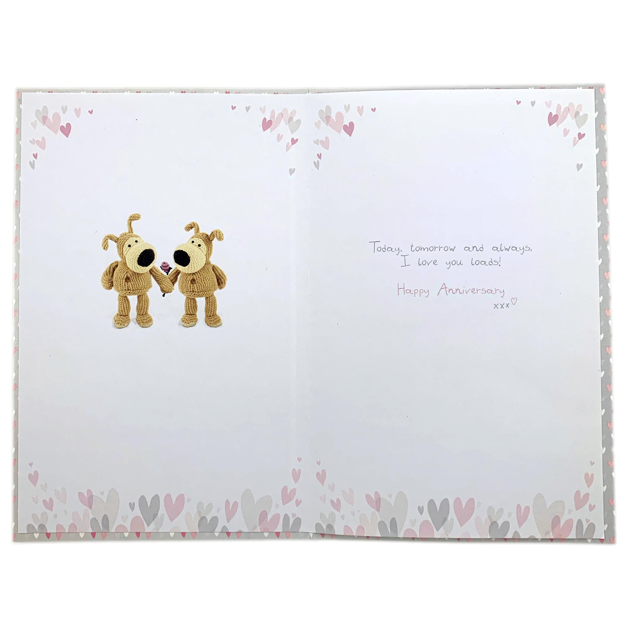 Inside of Anniversary Wife Boofle with Rose Greetings Card