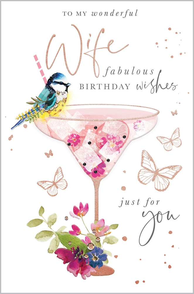 Front of Wonderful Wife Gin Bird Card