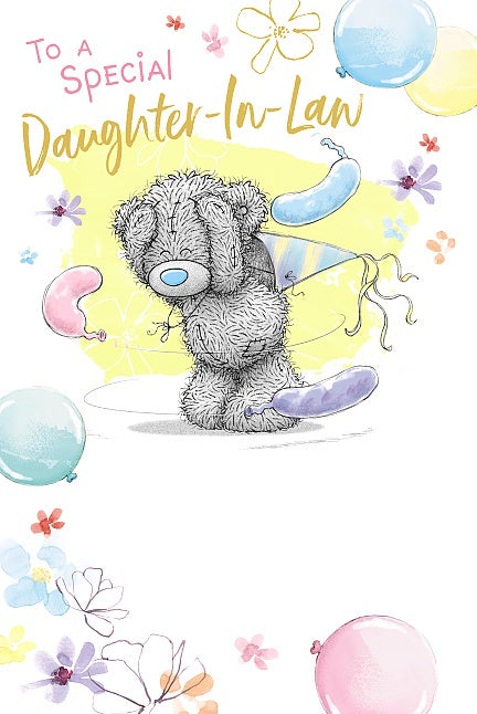 Daughter In Law Bear & Balloons Card by Me to You