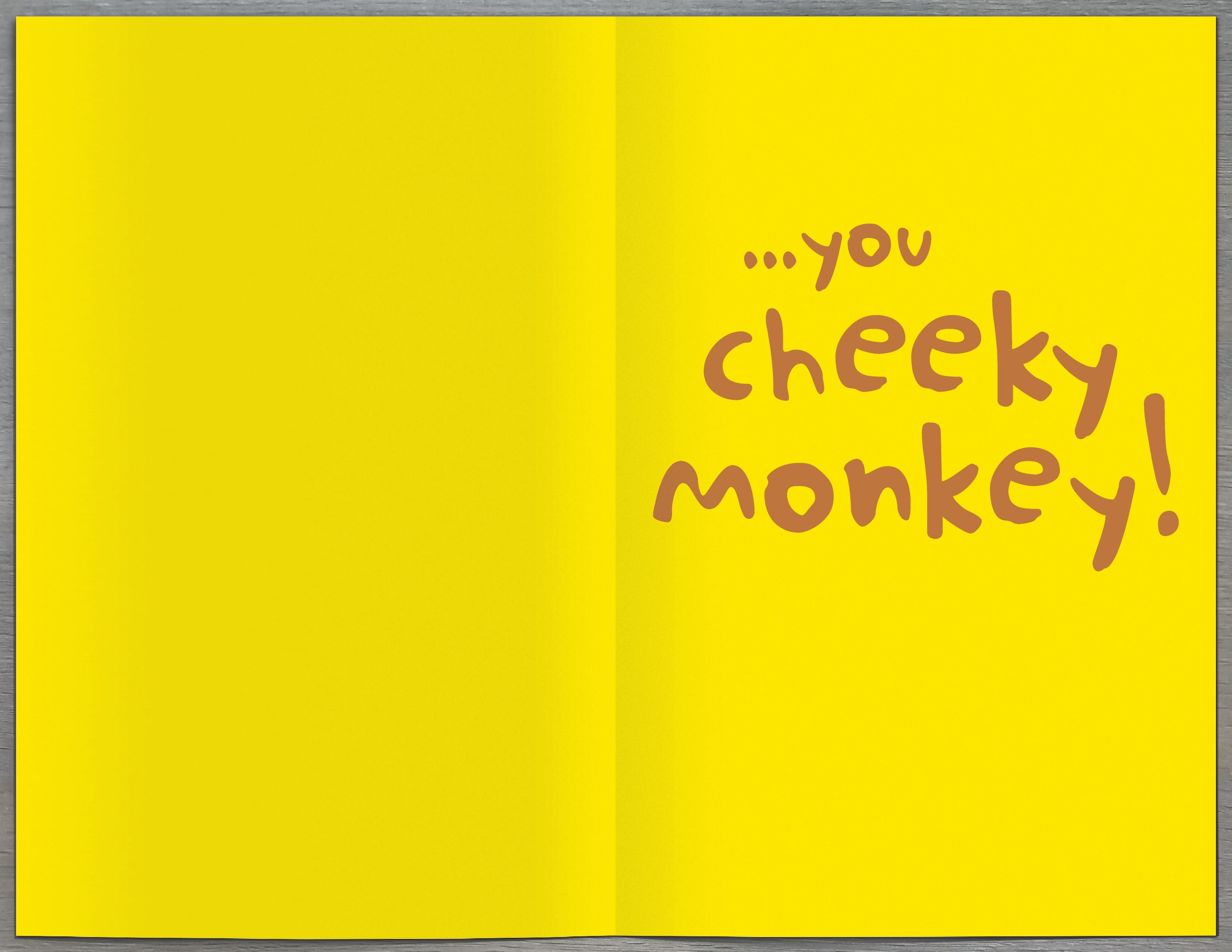 Inside of Birthday Grandson Cheeky Monkey Greetings Card