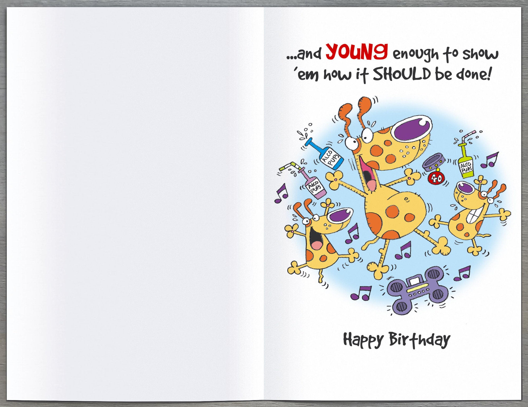 Inside of 40 Today! Show Em Birthday Card