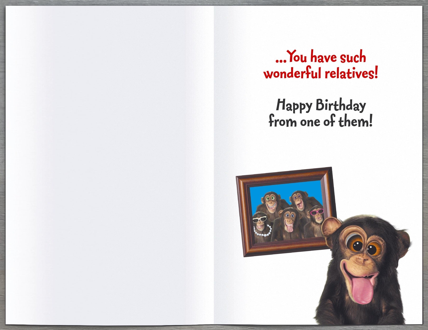 Inside of Uncle Happy Chimps Birthday Card