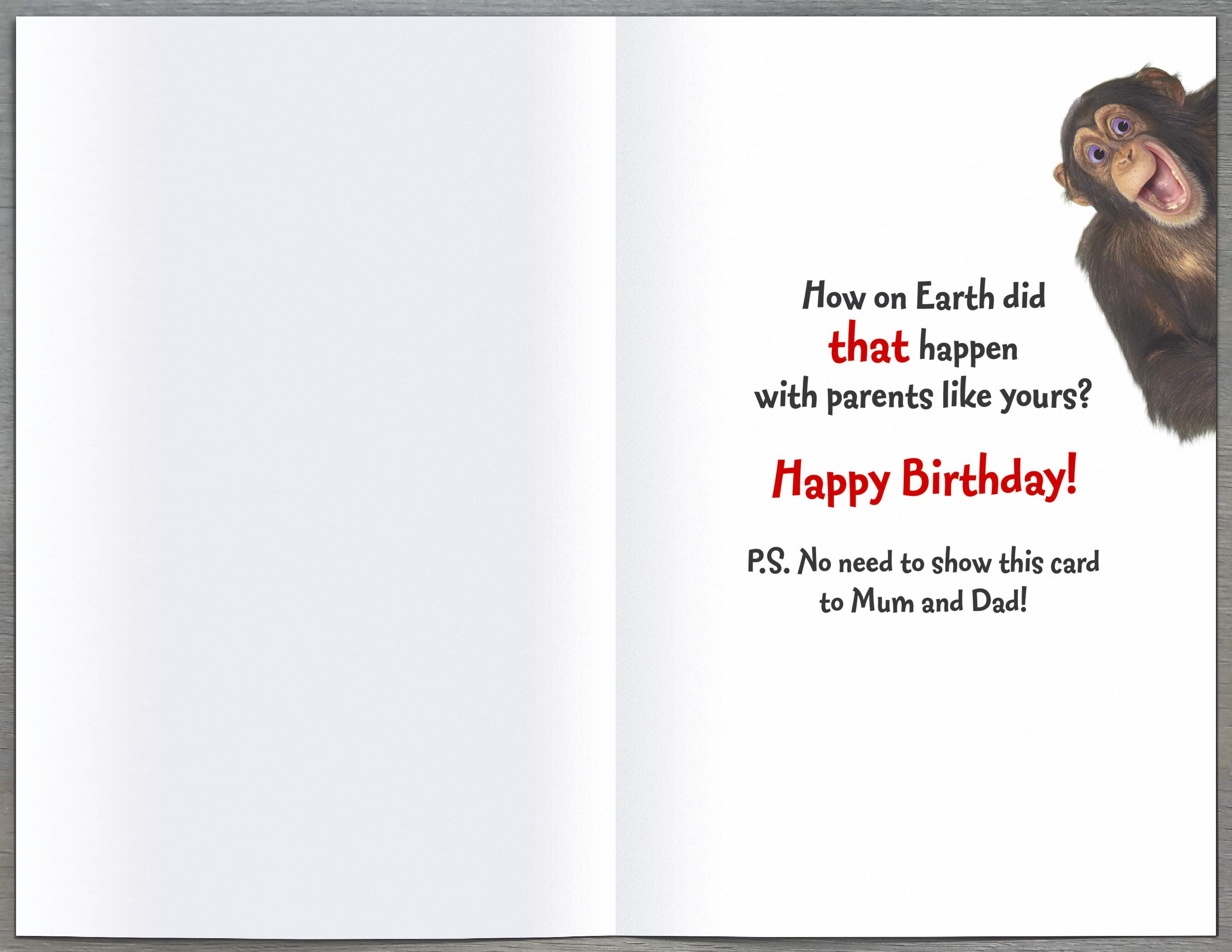 Inside of Really Cool Nephew Birthday Monkey Greetings Card
