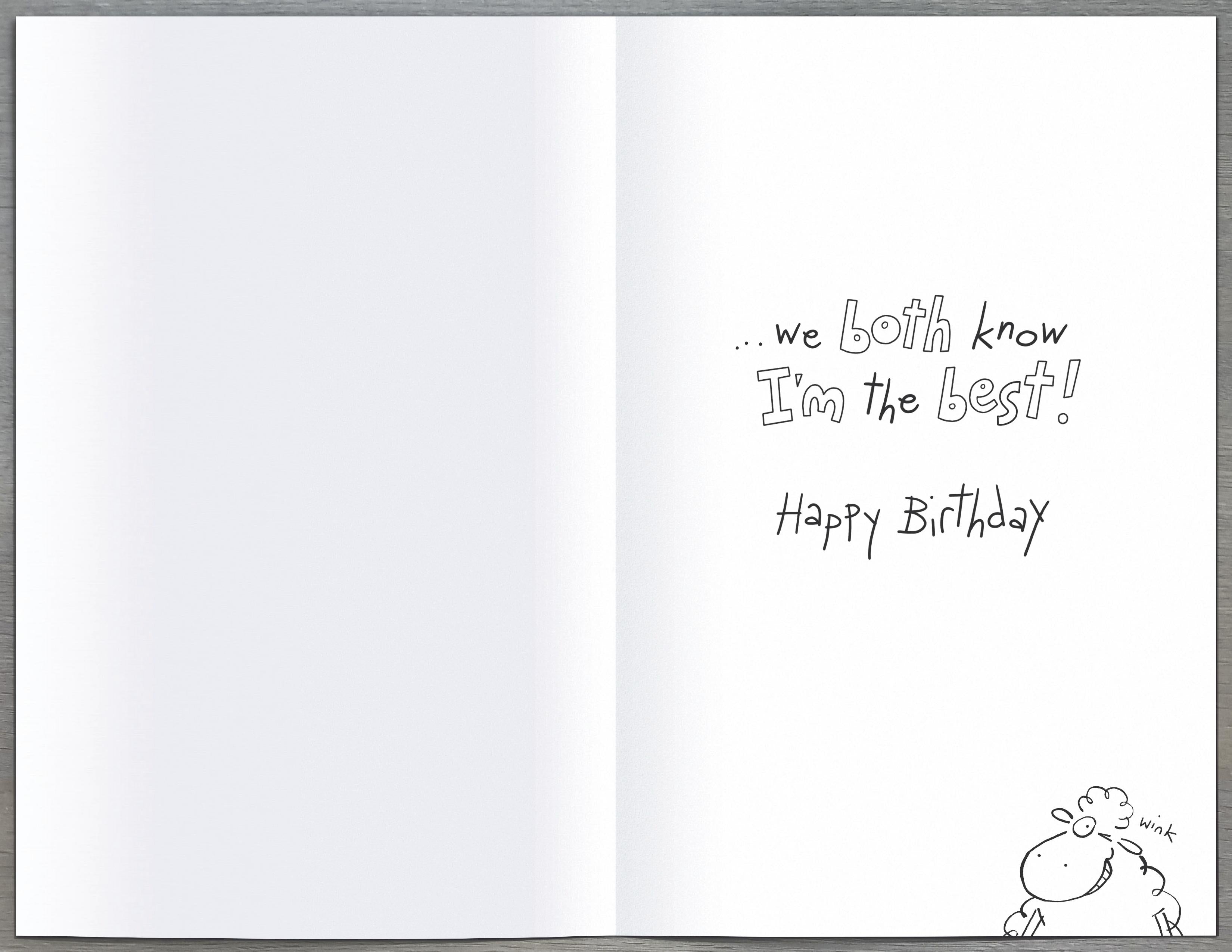 Inside of Birthday Brother Siblings Rivalry Funny Greetings Card