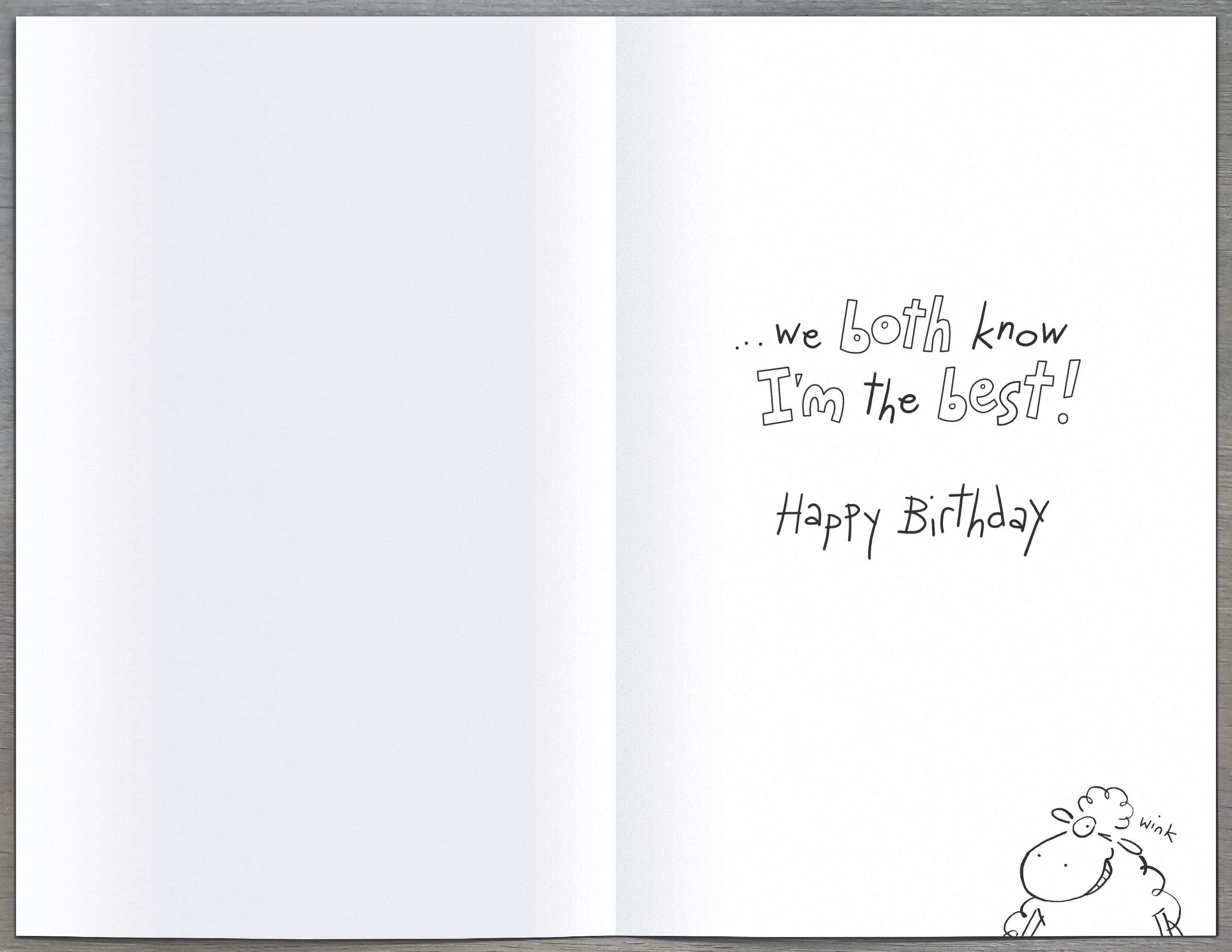 Inside of Birthday Brother Siblings Rivalry Funny Greetings Card