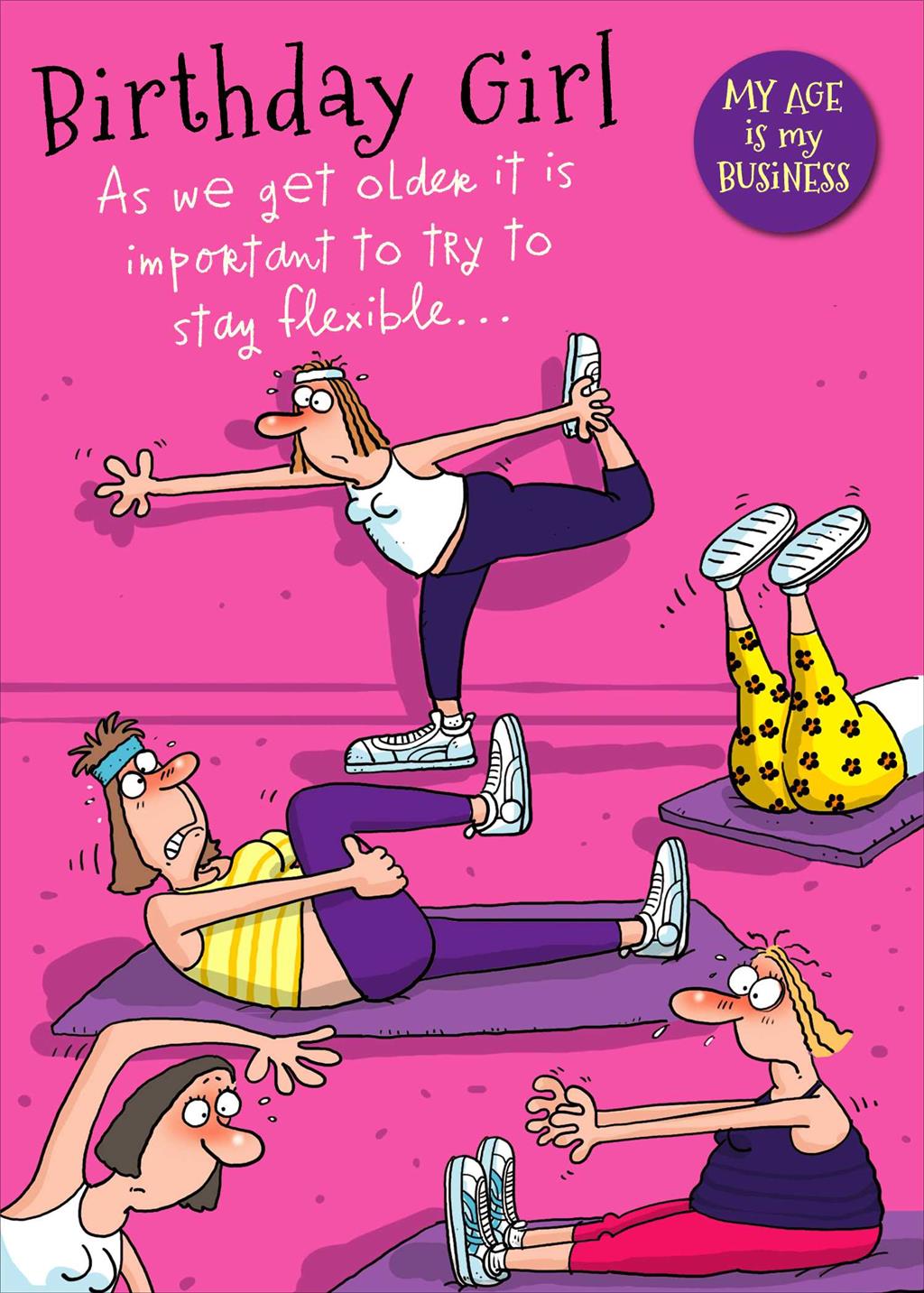 Front of Birthday Girl Older Flexible Greetings Card