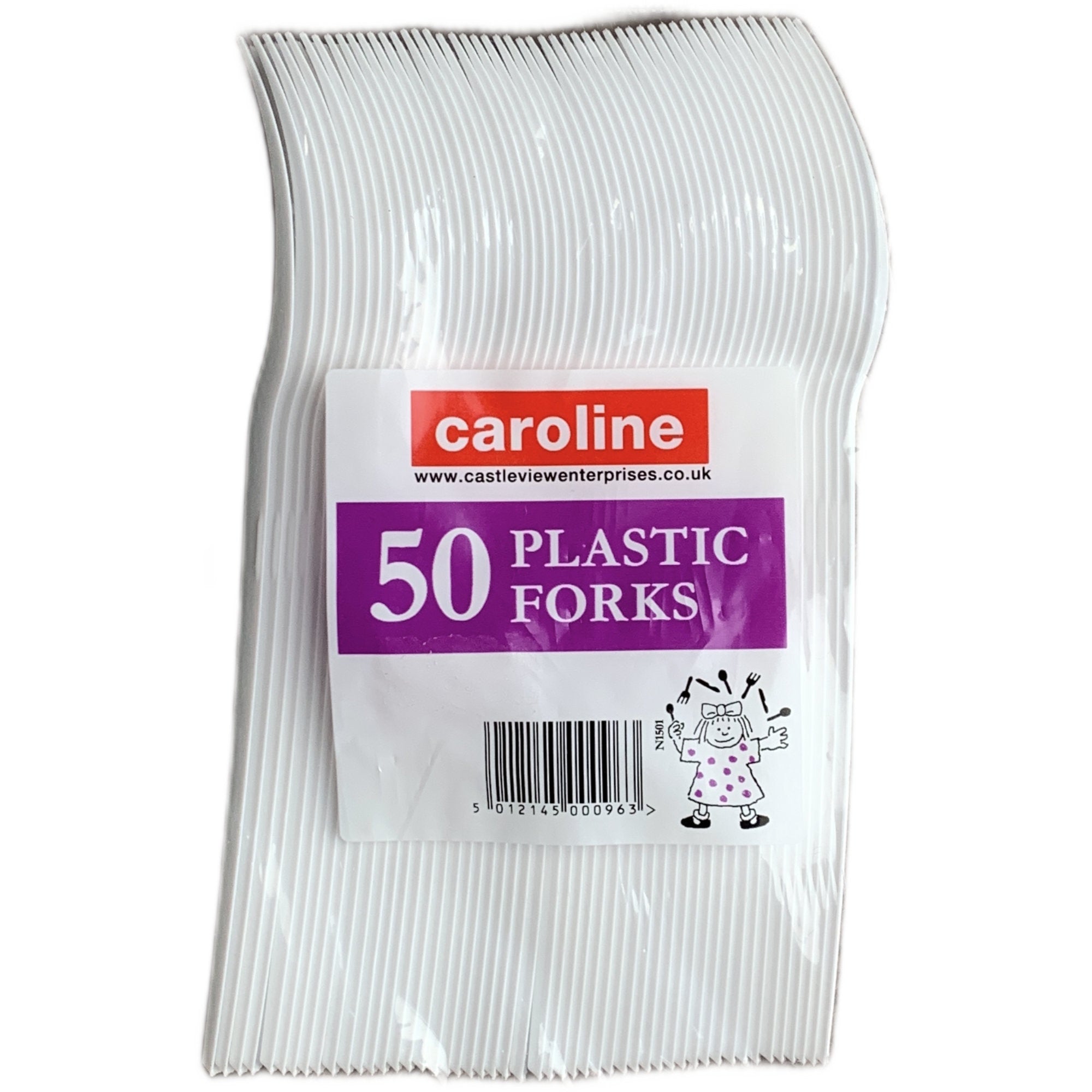 Pack of 50 White Plastic Forks