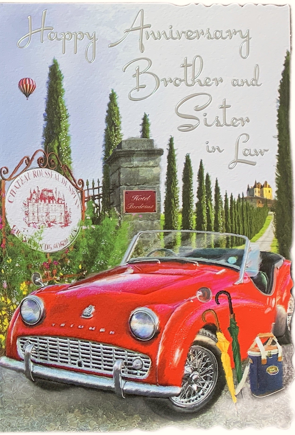 Front of Brother & Sister in Law Anniversary Car Card