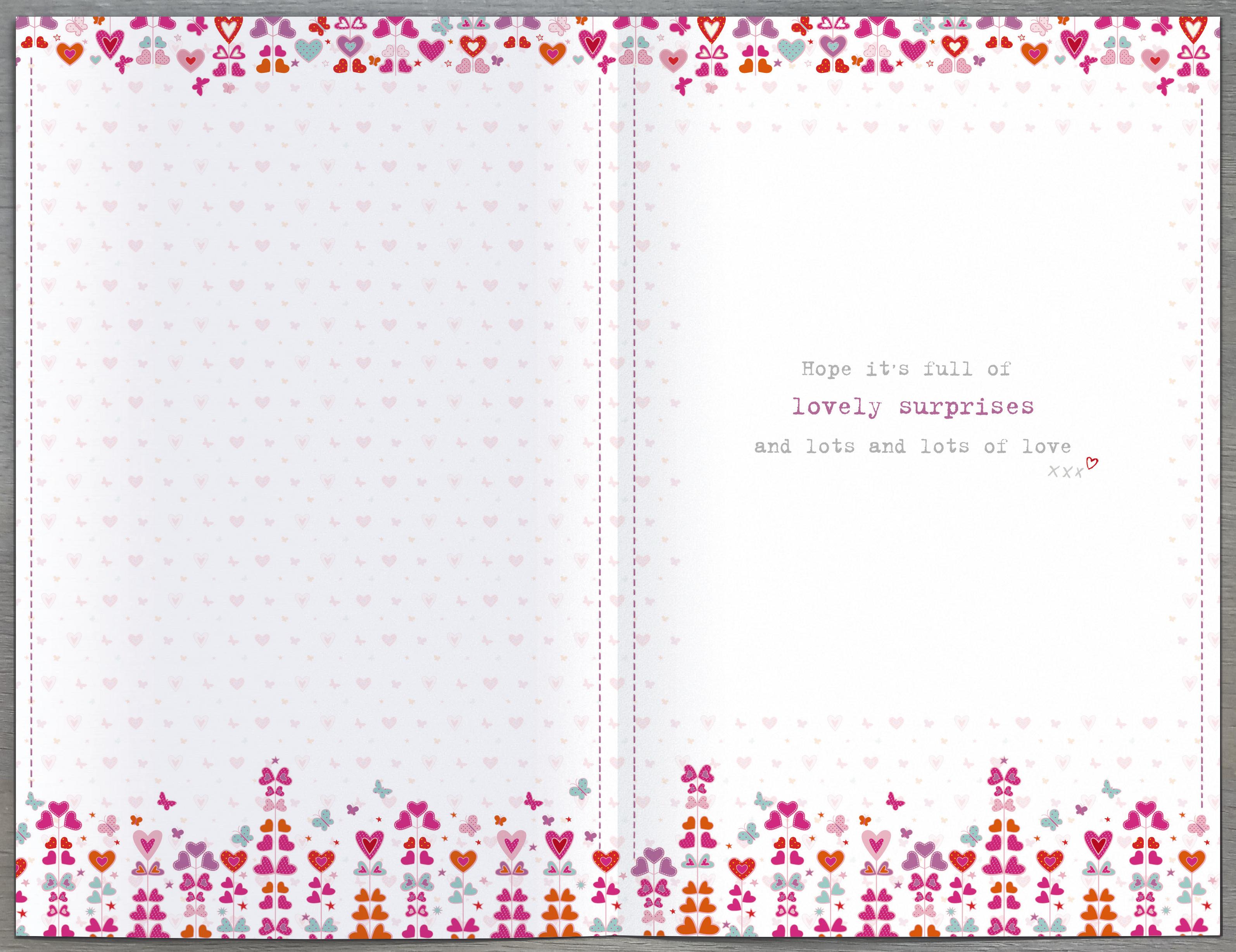 Inside of Very Lovely 9 Year Old Birthday Greetings Card