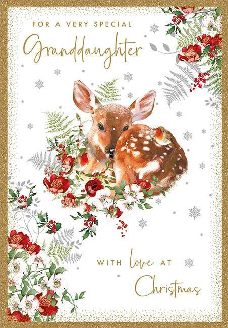 Granddaughter Snuggled Deer/Robin EXR1319 Card