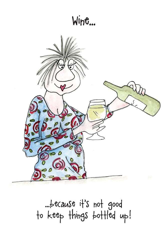 Front of Camilla & Rose Wine Bottled Up Funny Card
