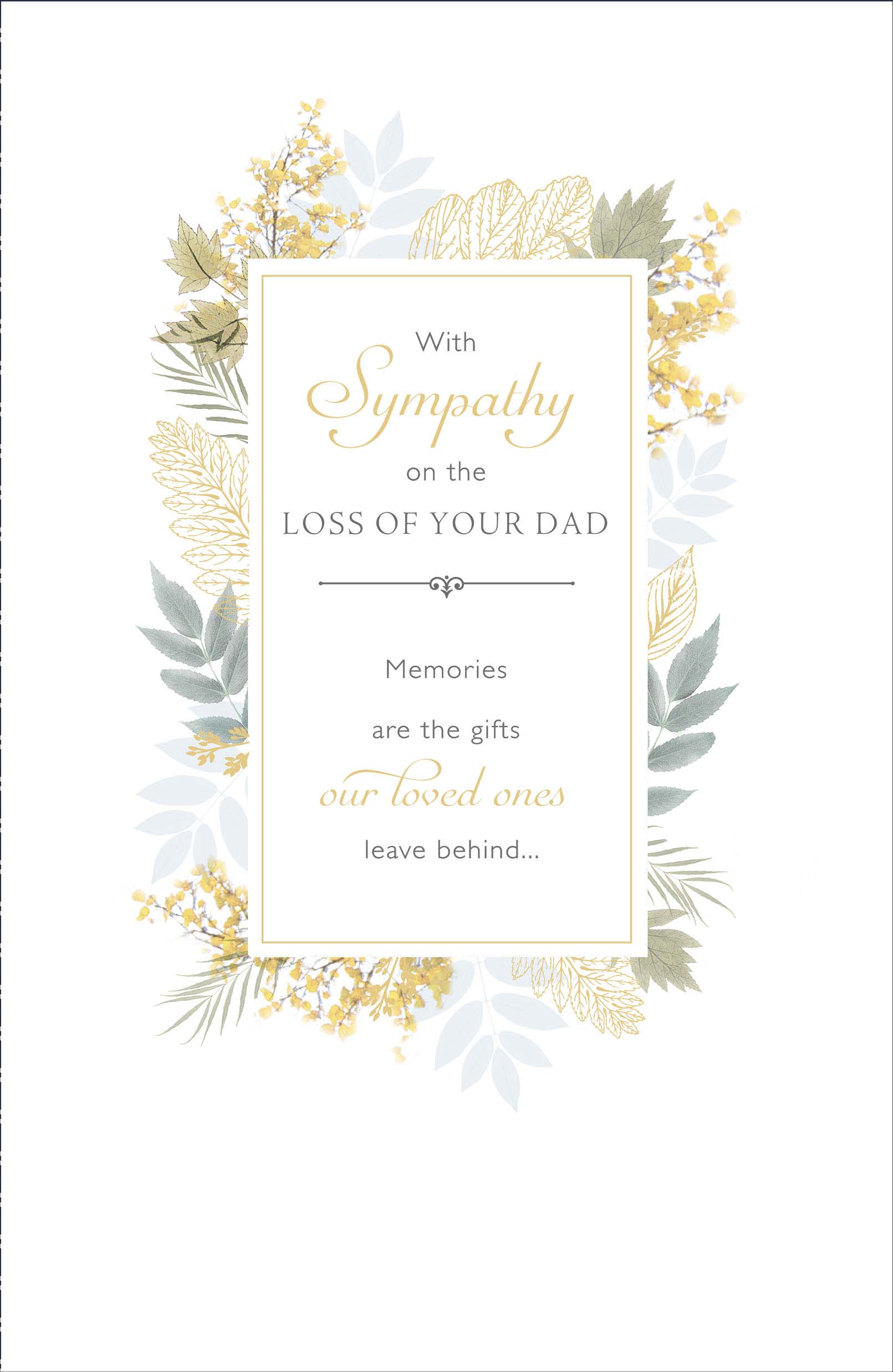 Front of Sympathy Loss of Dad Memories Greetings Card