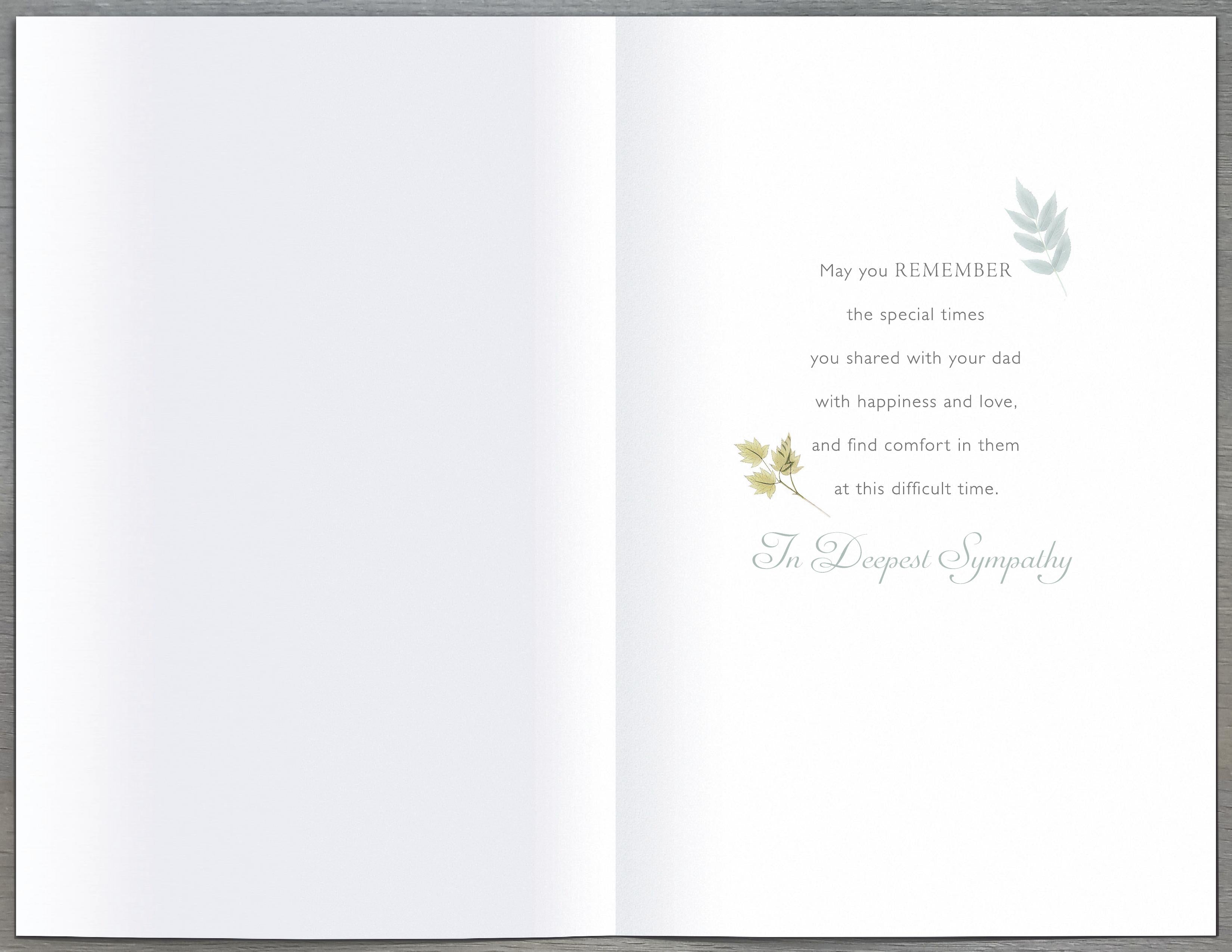 Inside of Sympathy Loss of Dad Memories Greetings Card