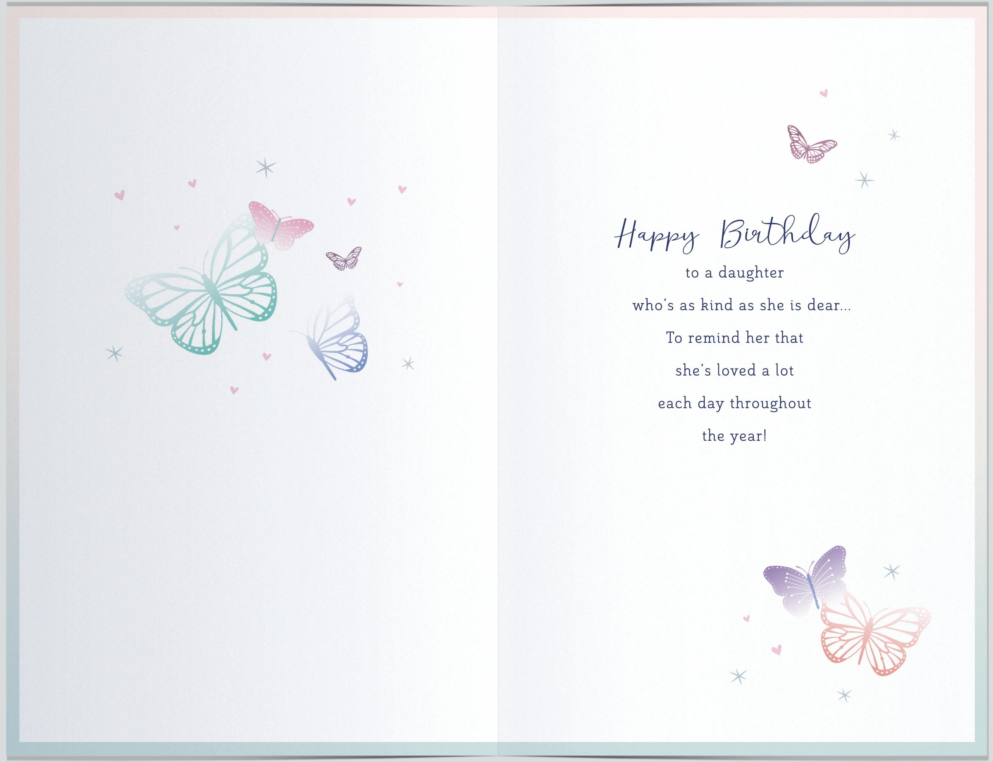 Inside of Birthday Wishes Special Loved Daughter Greetings Card