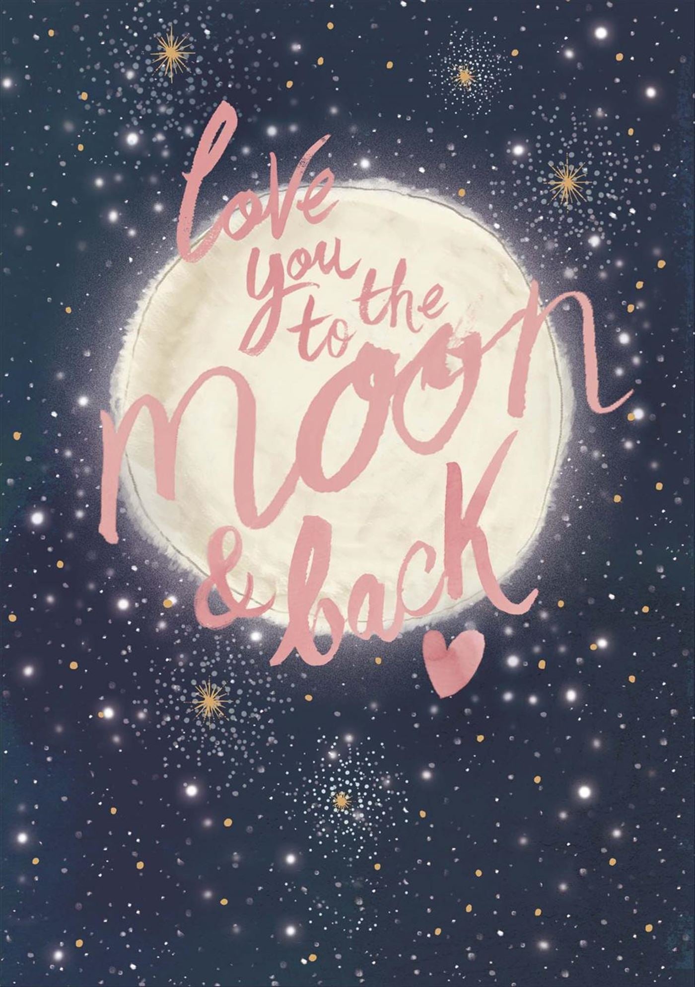 Front of Anniversary On Our Moon & Back Greetings Card