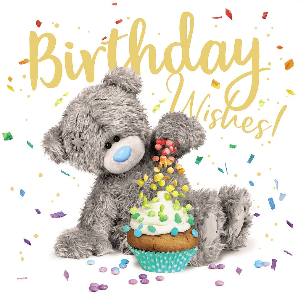 Birthday Bear With Cup Cake Card