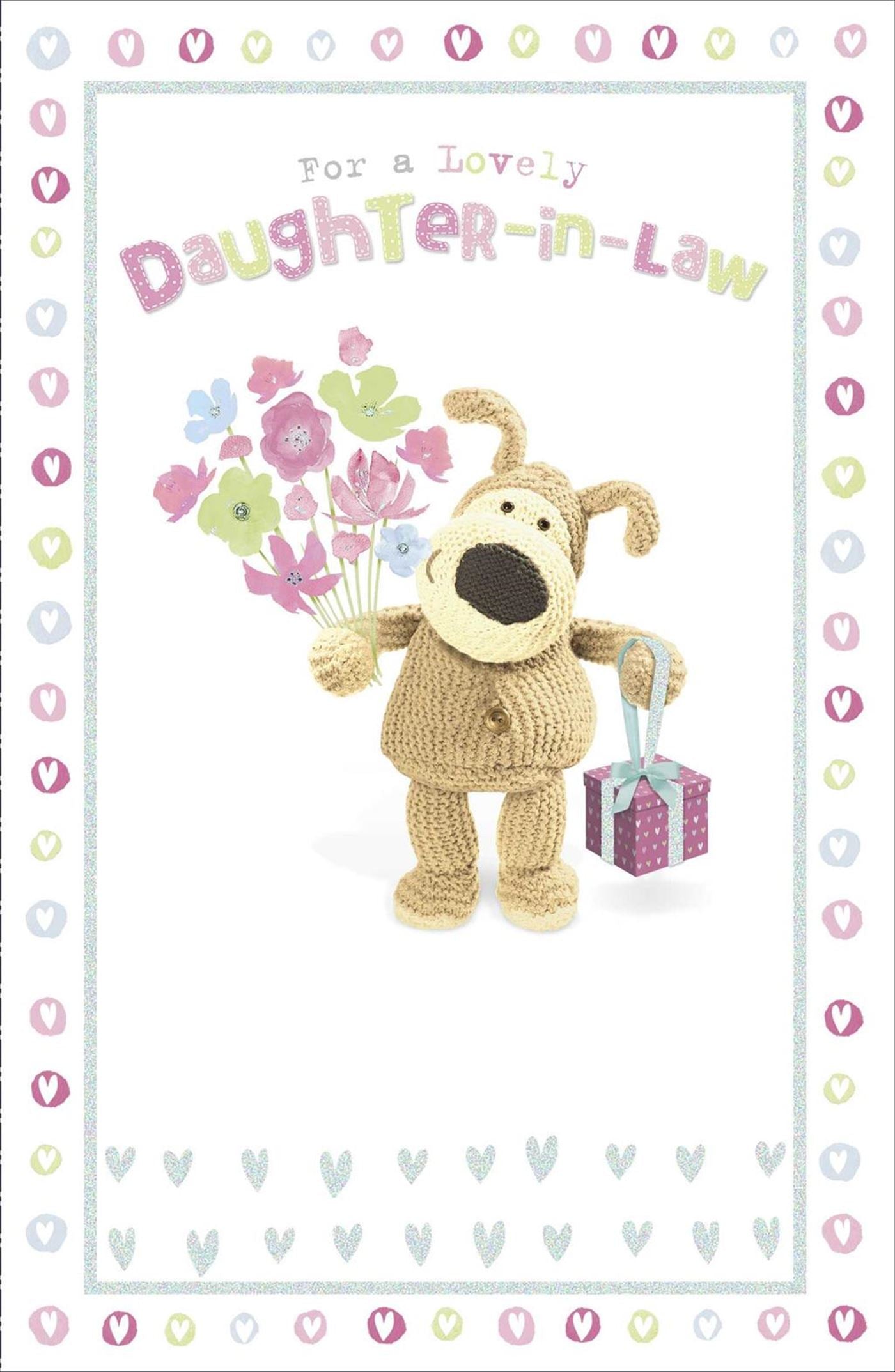 Front of Birthday Daughter In Law Boofle Flowers Greetings Card