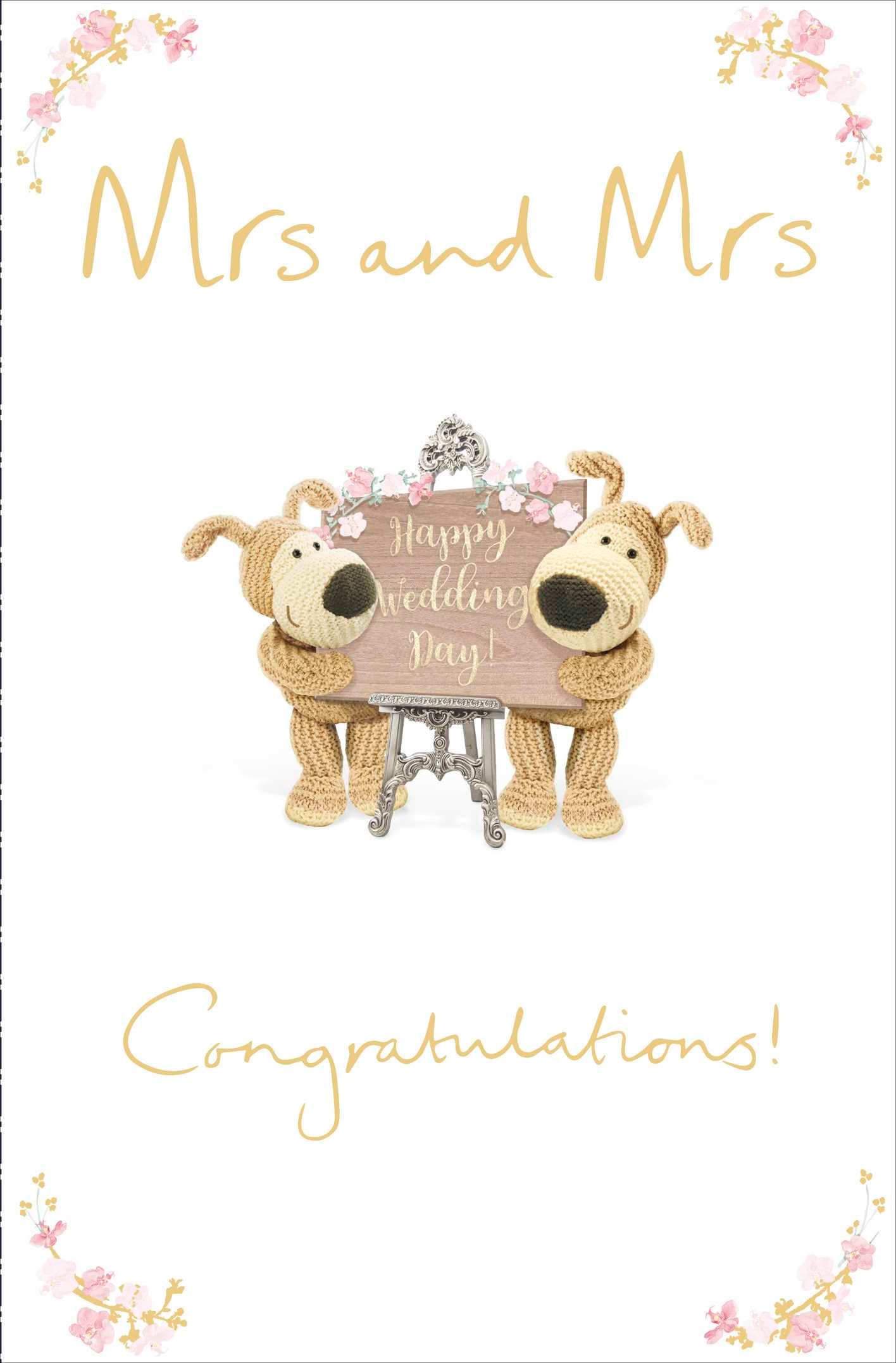 Front of Mrs & Mrs Wedding Congratulations Greetings Card