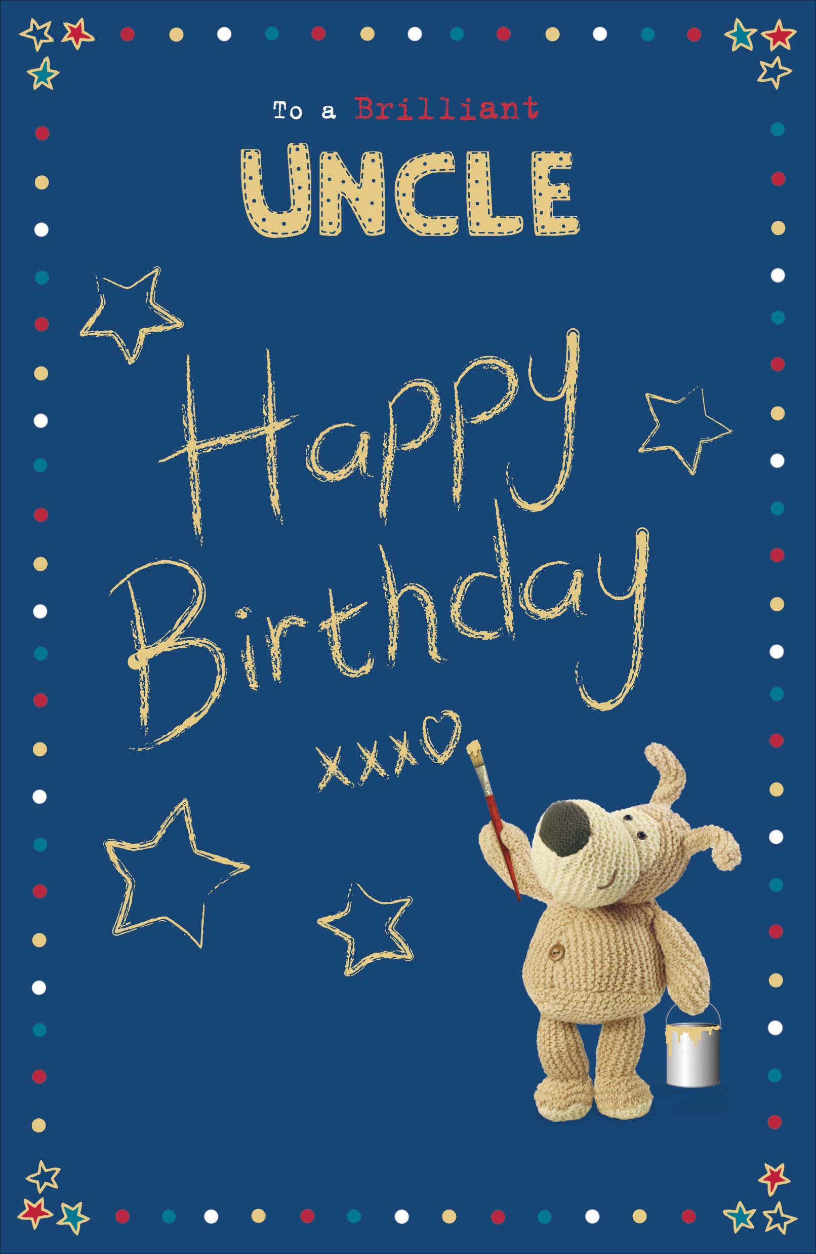 Front of Brilliant Uncle Birthday Boofle Greetings Card