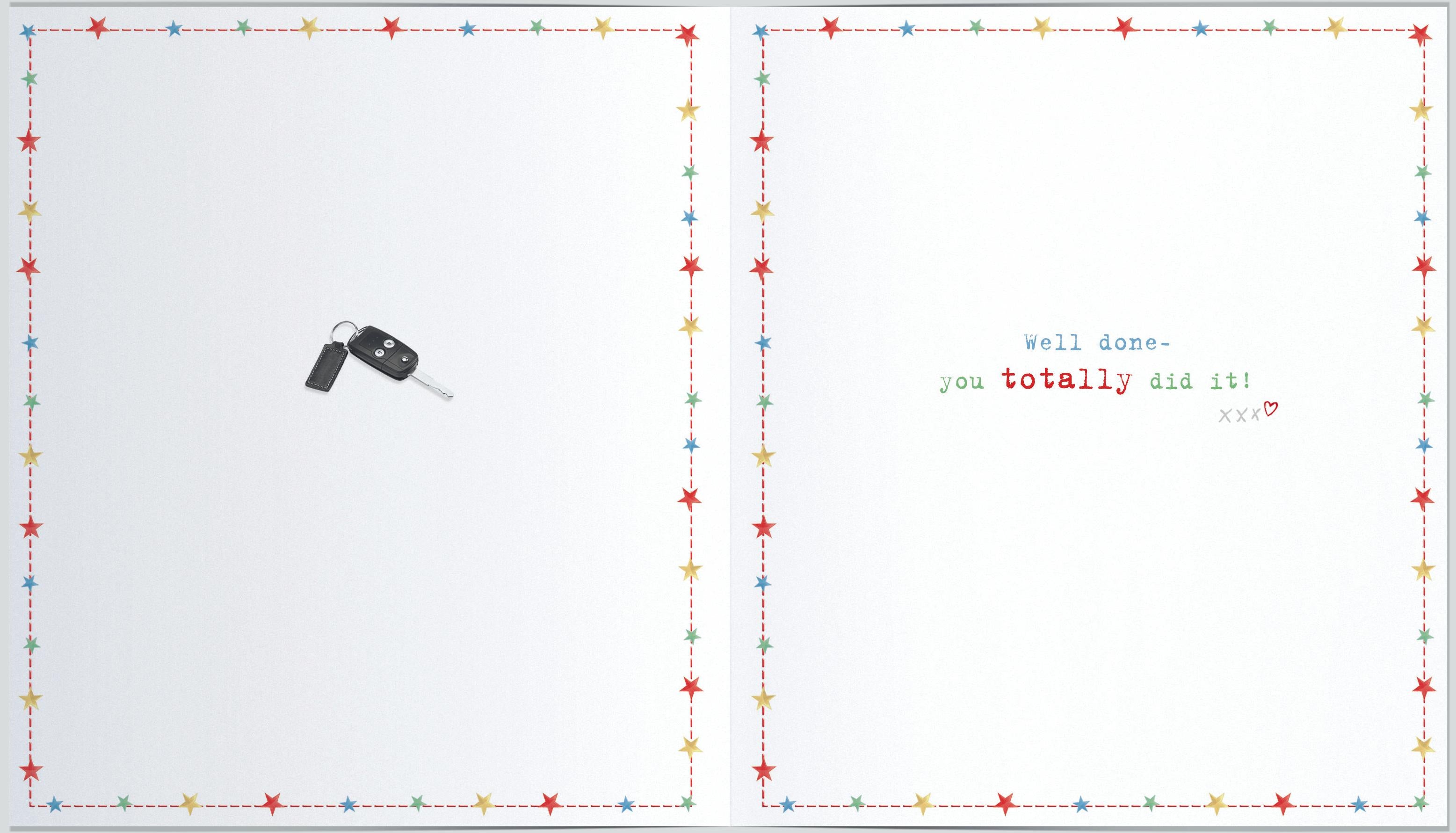 Inside of Did It Passed Your Driving Test Greetings Card