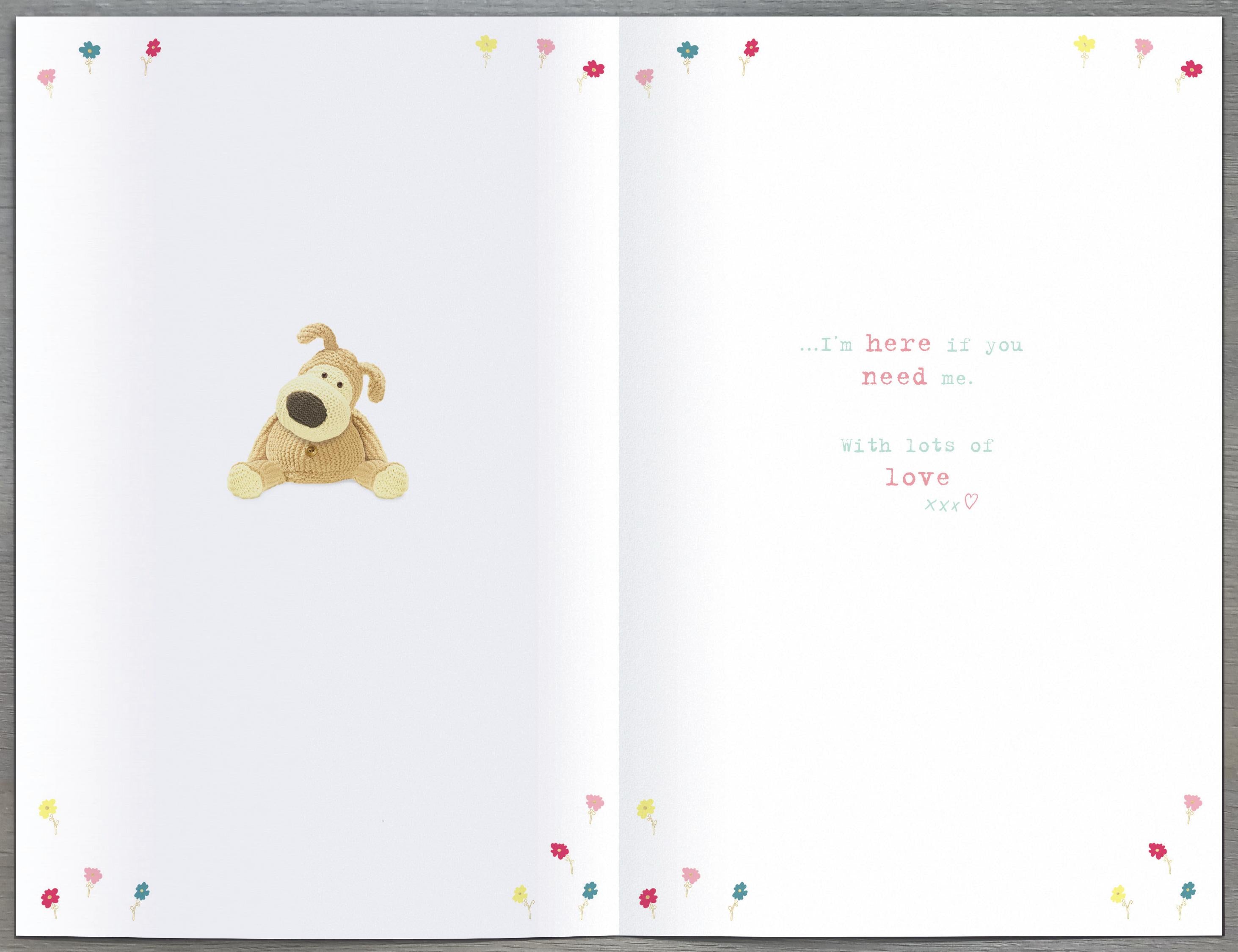 Inside of Thinking of You I'm Here Greetings Card