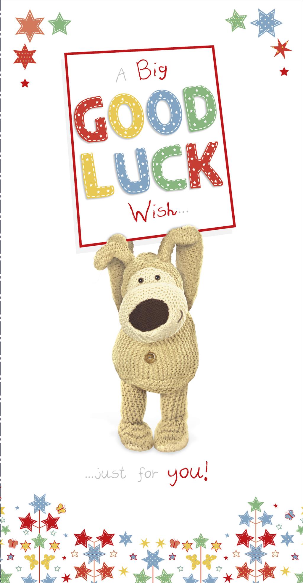Front of A Big Good Luck Wish Sign Greetings Card