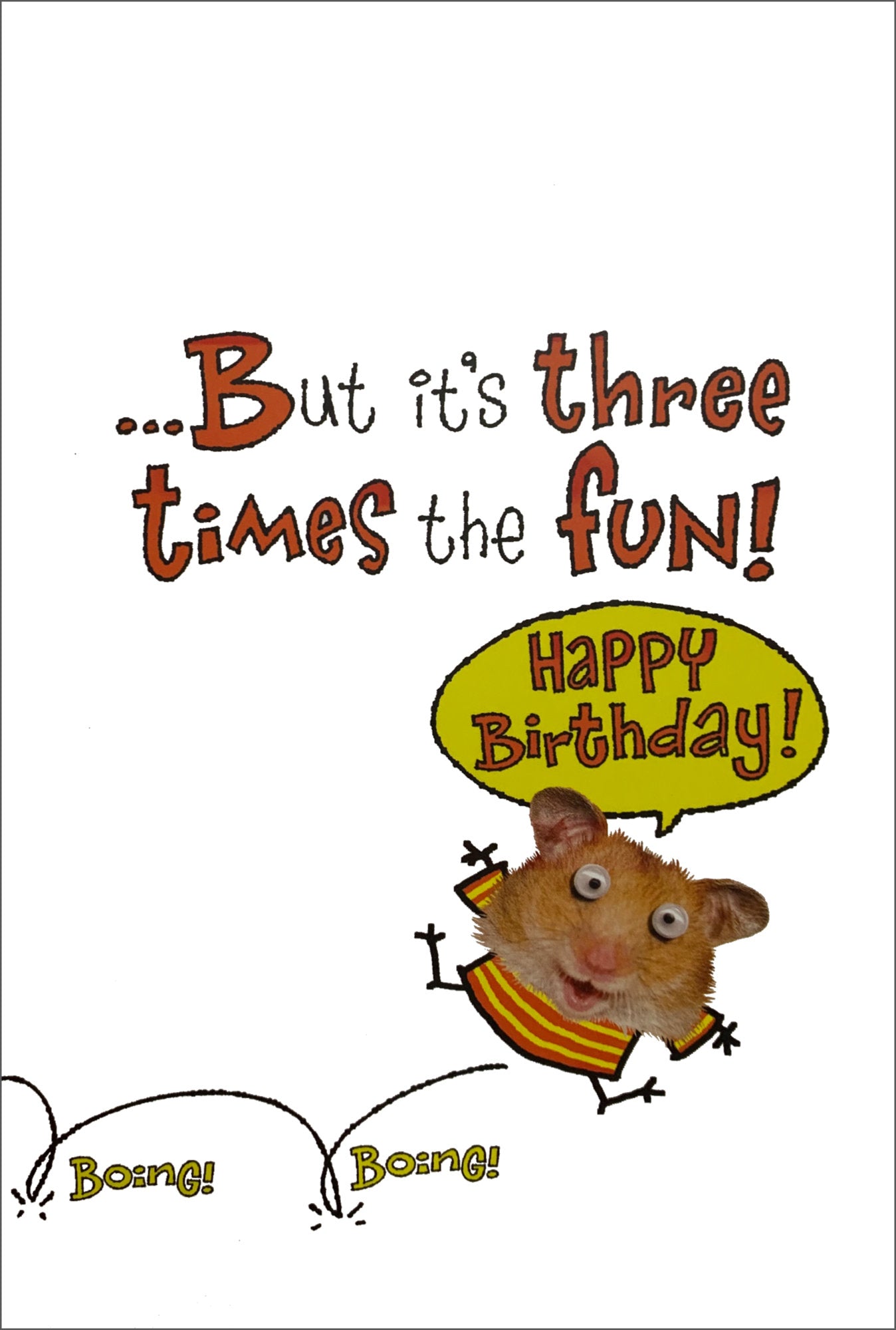 Inside of 60 Don't Worry Hamster Funny Greetings Card