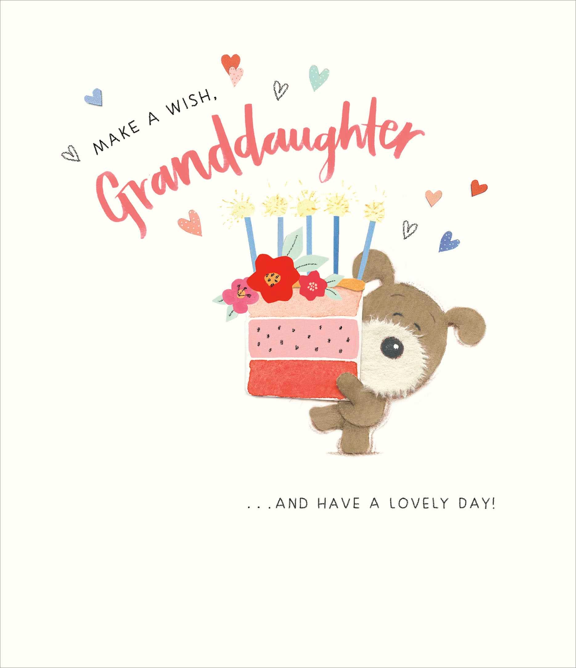 Front of Make A Birthday Wish Granddaughter Greetings Card