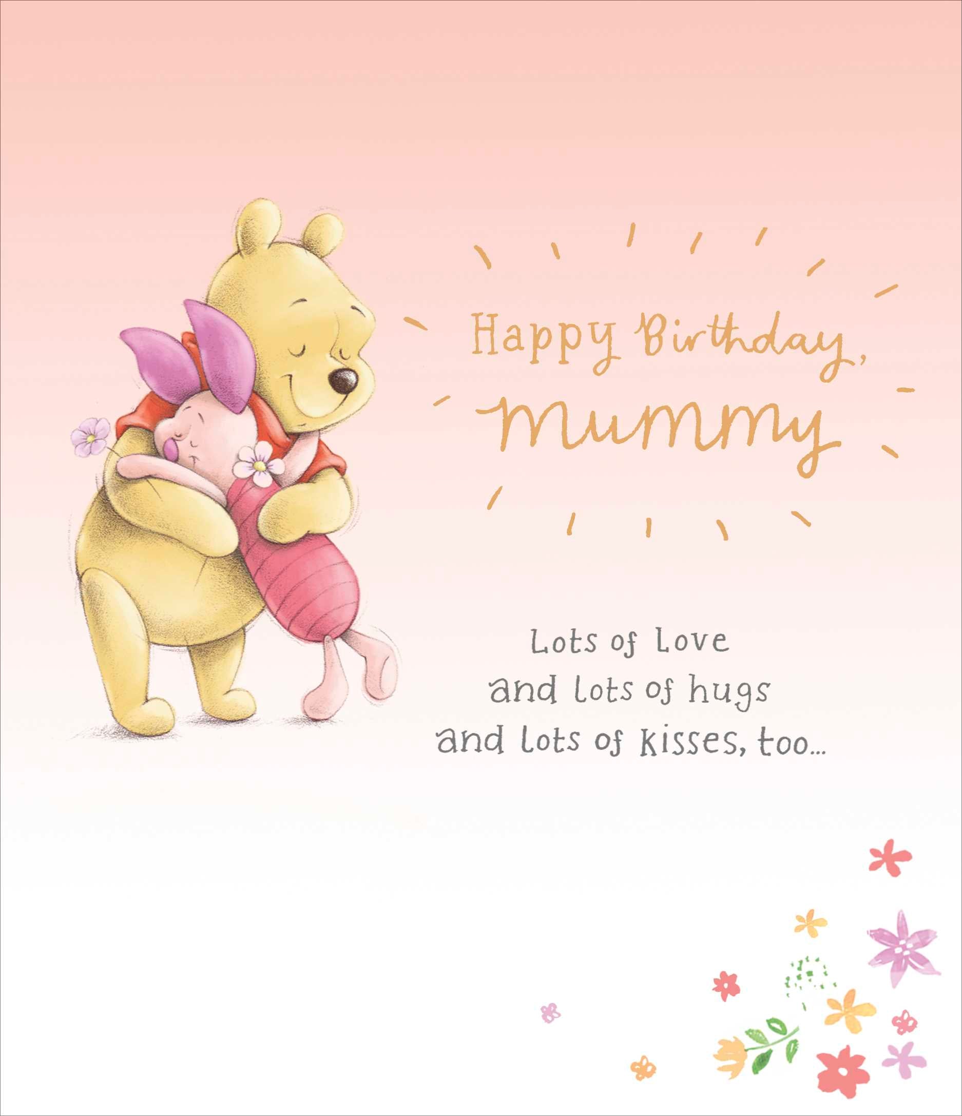 Front of Happy Birthday Mummy Winnie Greetings Card