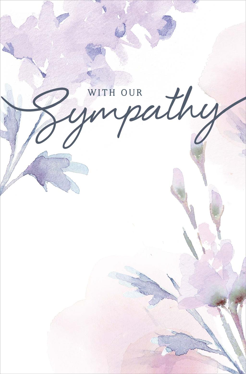 Front of With Our Sympathy Thoughts Flowers Greetings Card