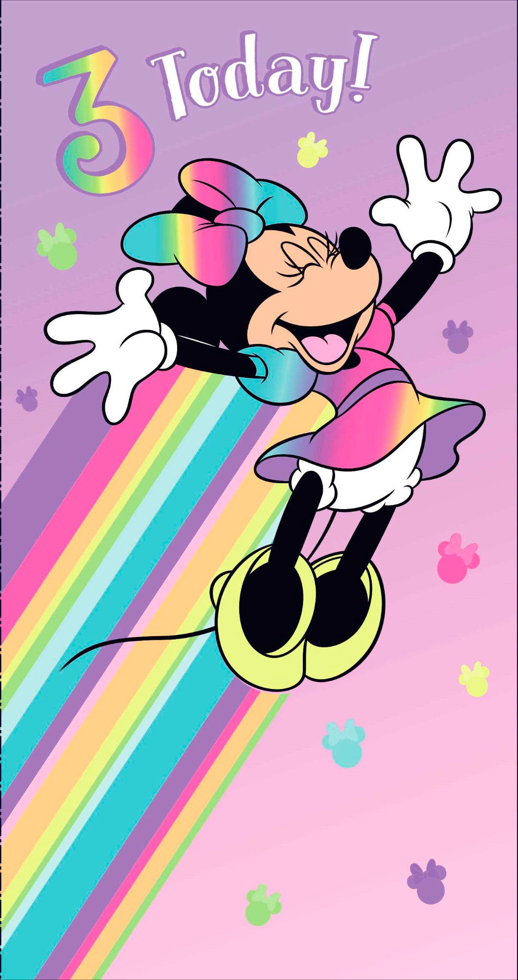 Front of 3 Today Minnie Mouse Rainbow Card