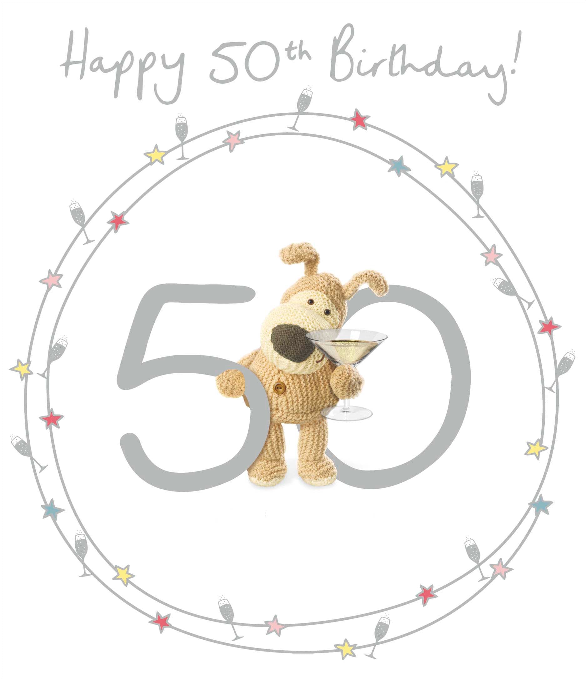 Front of Happy 50th Birthday Toast Celebrate Greetings Card
