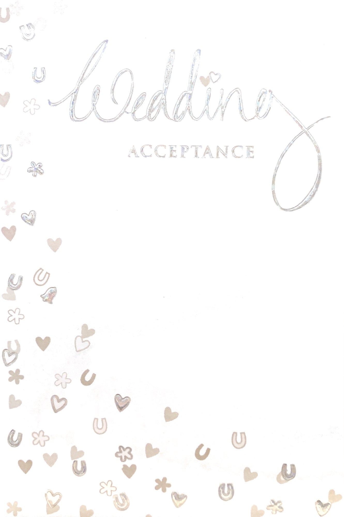 Front of Wedding Acceptance Horseshoes Card