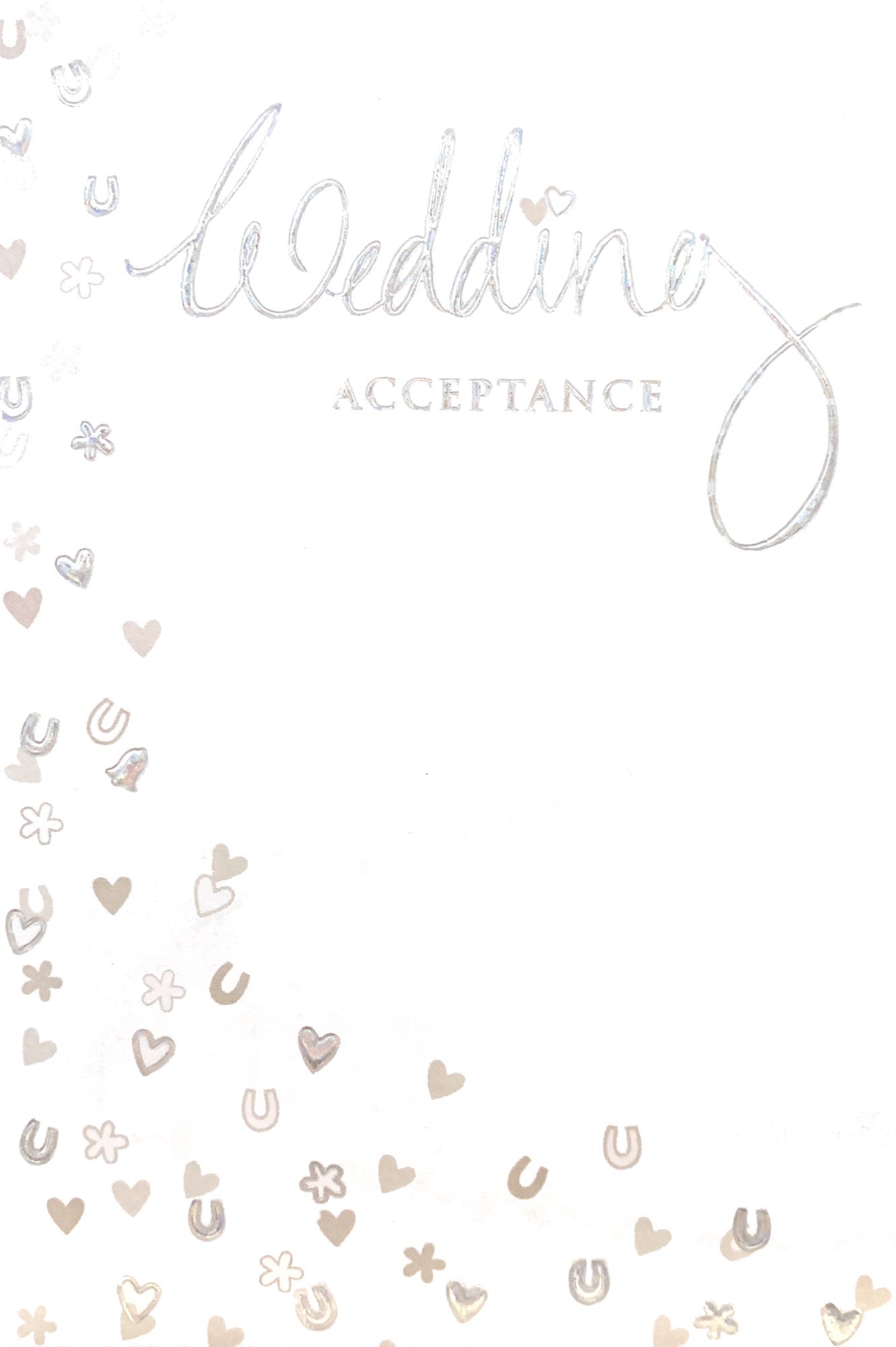 Front of Wedding Acceptance Horseshoes Card