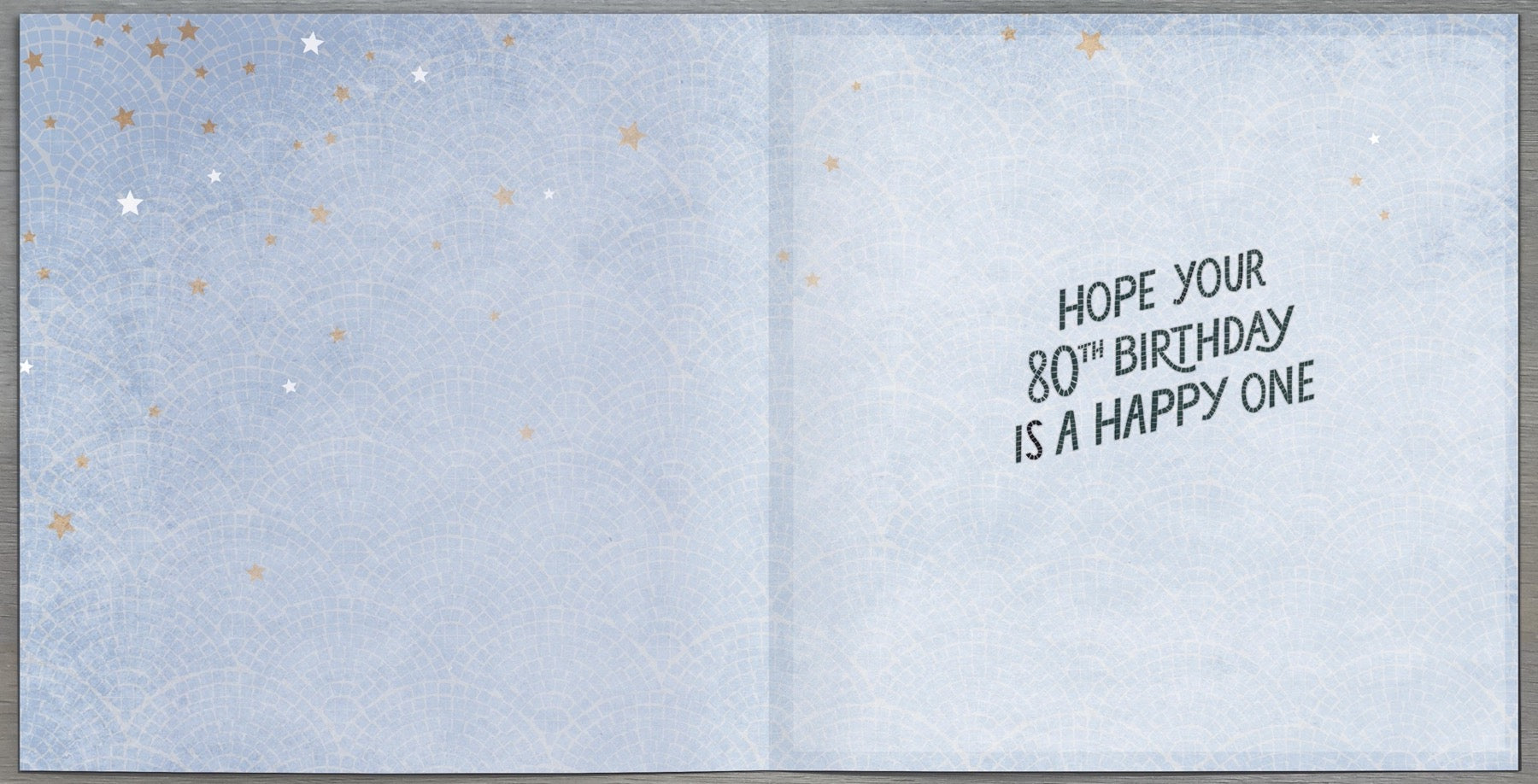 Inside of 80th Mosaic Tile Birthday Card