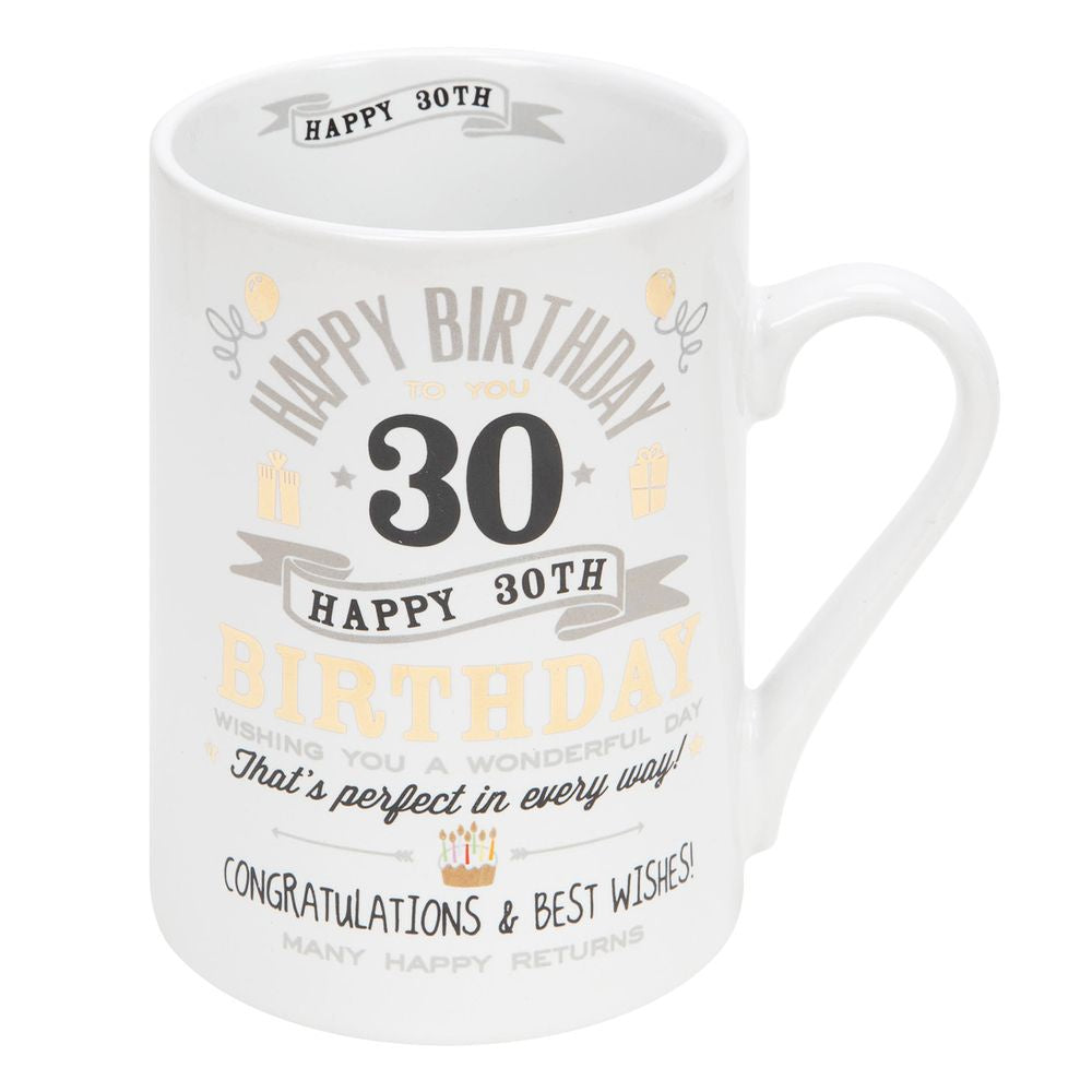 Photo of Mug 30th Birthday Sinography Silver & Gold