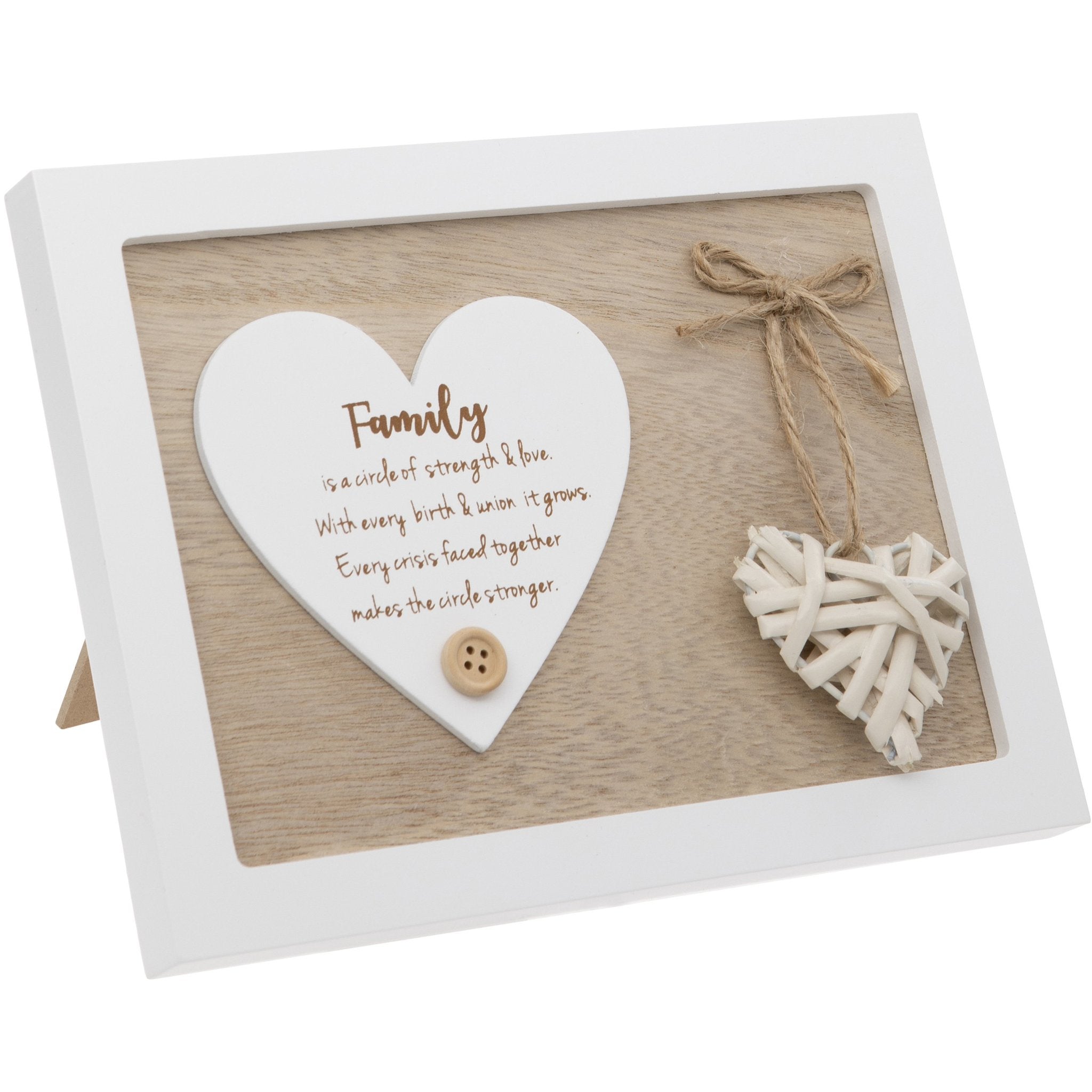 Family Woven Heart Sentiment Plaque