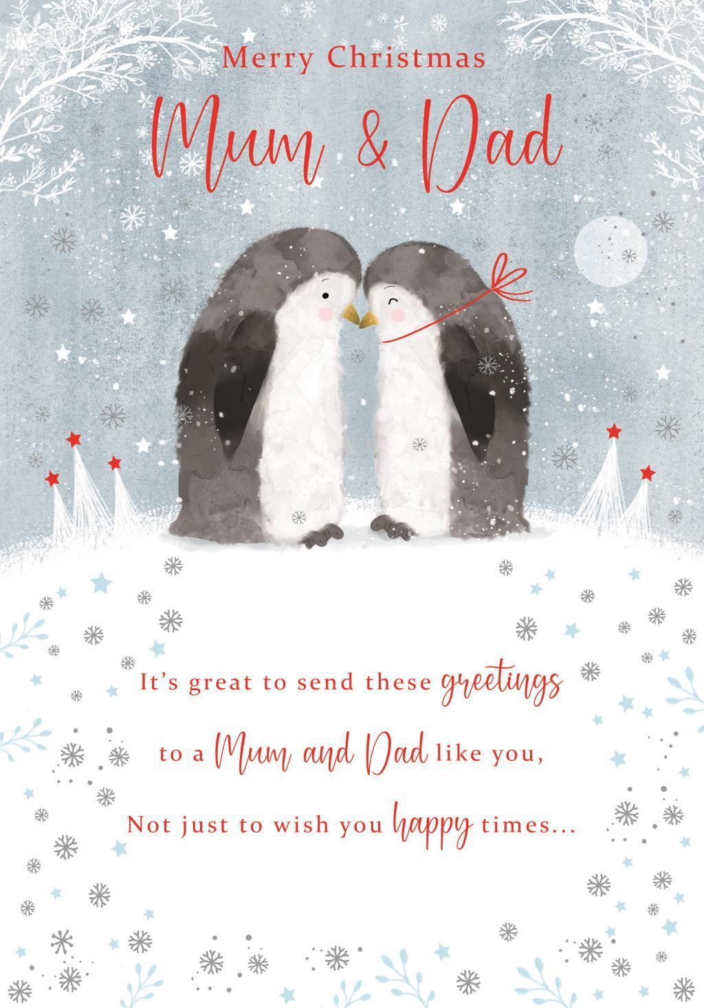 Mum & Dad Snuggle Penguins EXR1348 Card