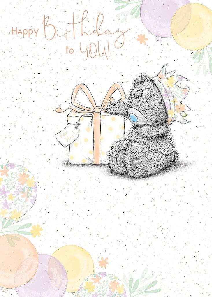 Birthday Bear Sat With Gift Card
