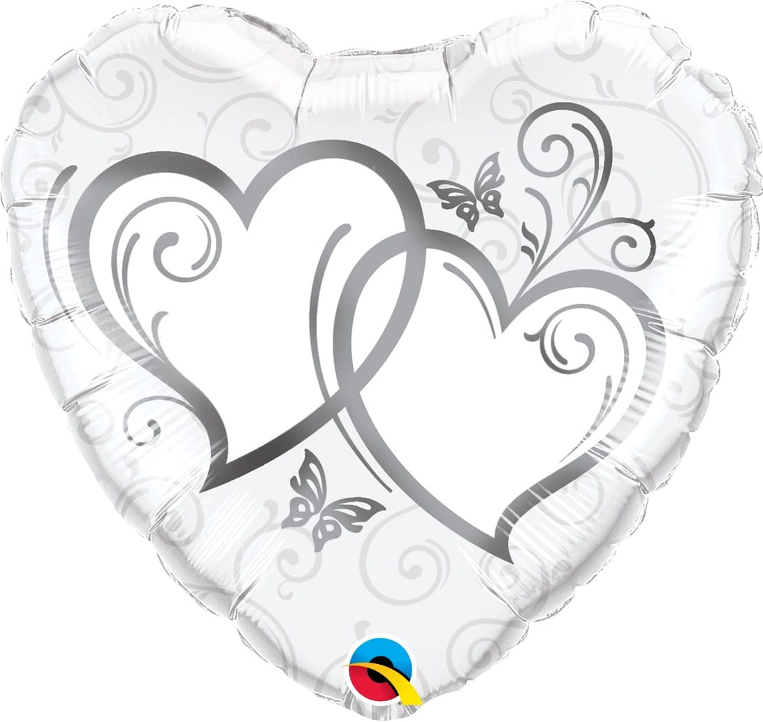 Photo of Entwined Hearts Silver Balloon