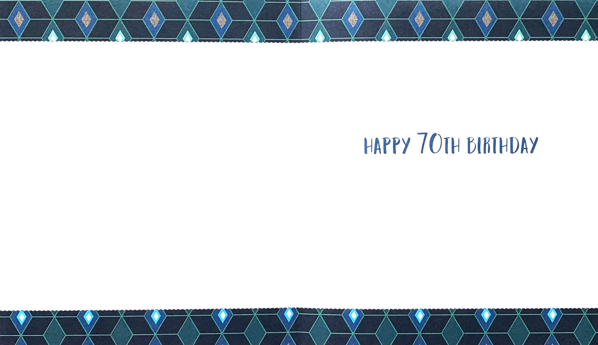 Inside of 70 Today Deco Diamonds Card