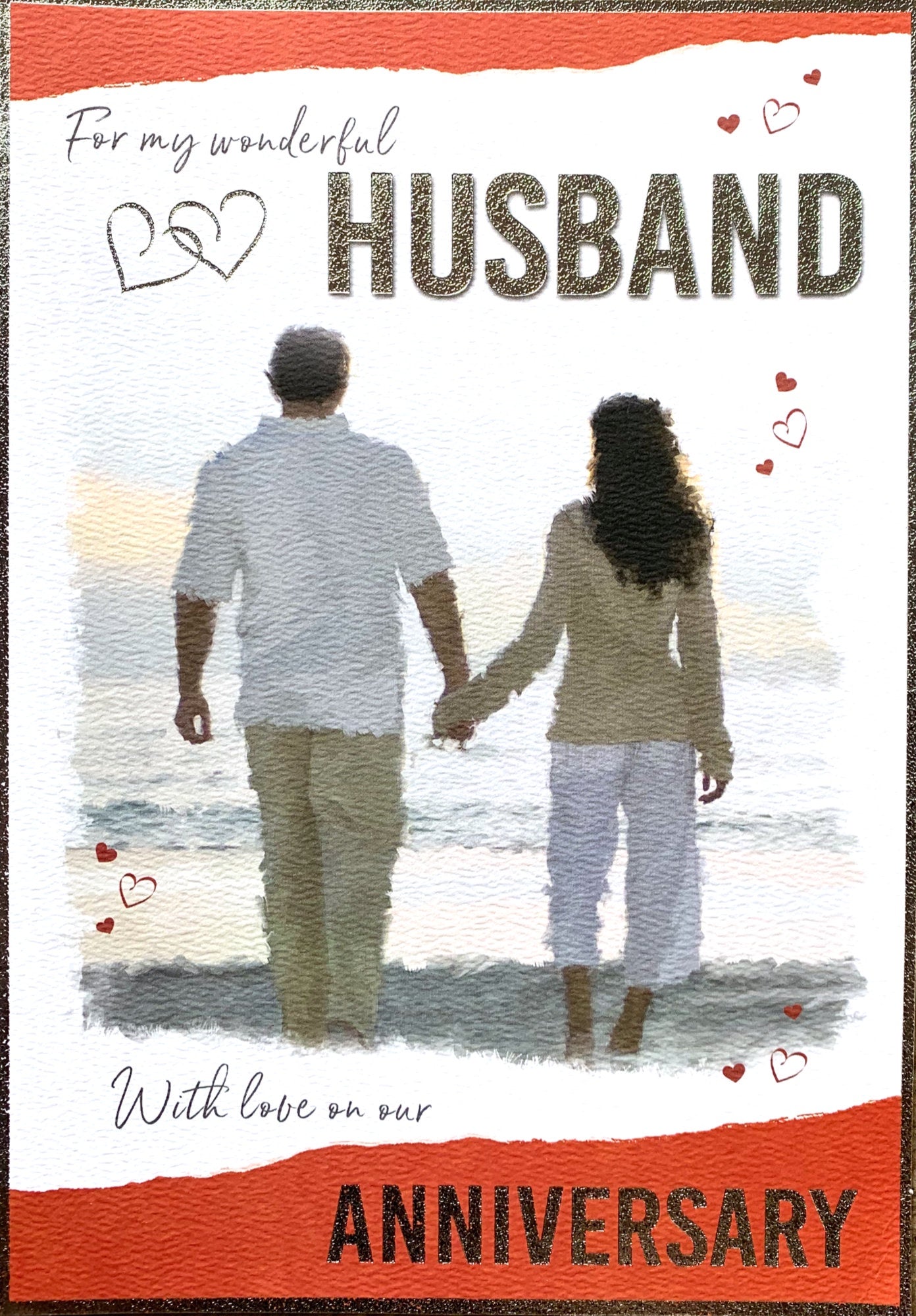 Husband Holding Hands Anniversary Card