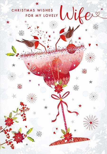 Wife Christmas Cocktail Glass EXE413 Card