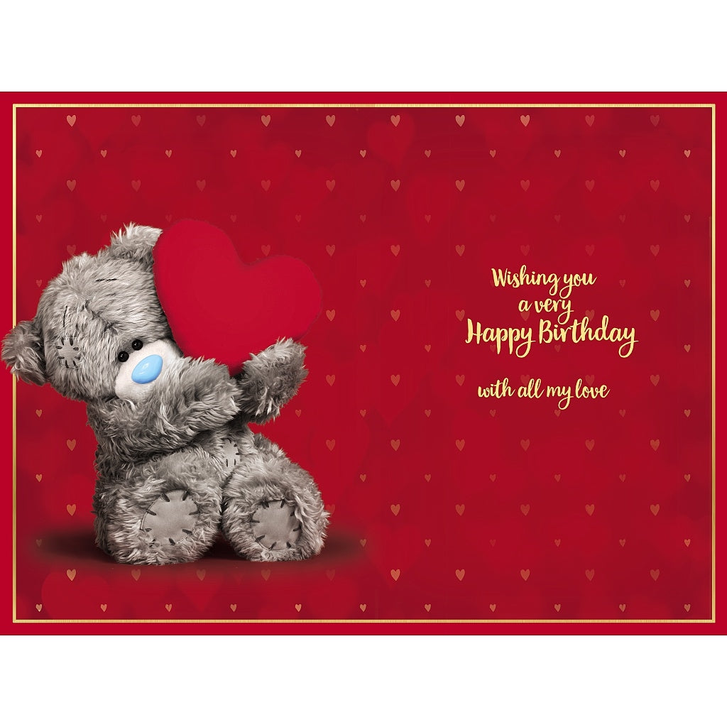 Inside of Husband Birthday Bear With Heart Card