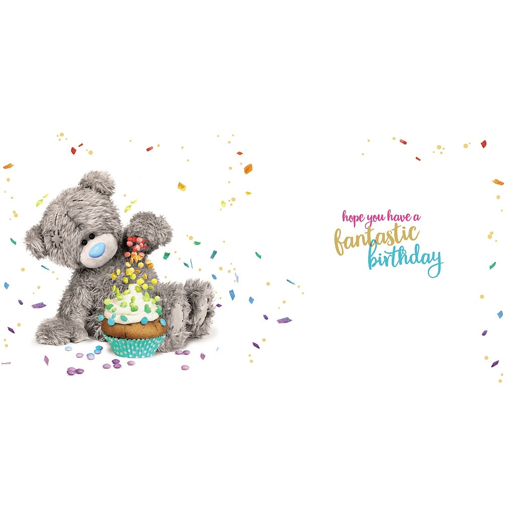 Inside of Birthday Bear With Cup Cake Card