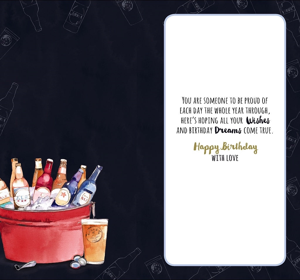 Inside of Birthday Son Bottles of Beer Card