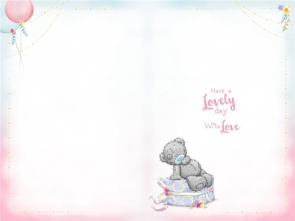 Inside of 50th Birthday Teddy Bag Card